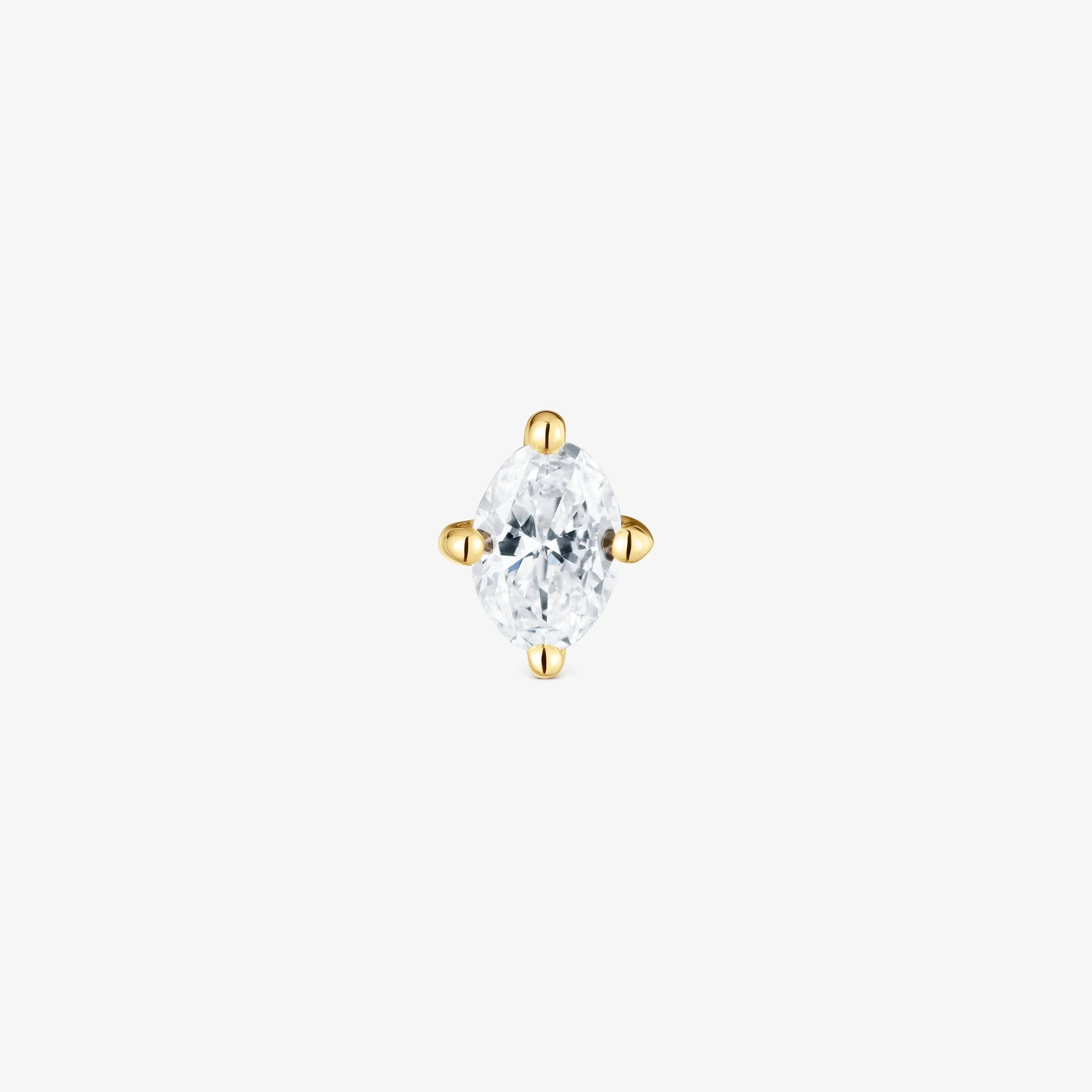 14K solid gold Ear piercing with 0.15ct lab-grown diamond Shine LGD - 1