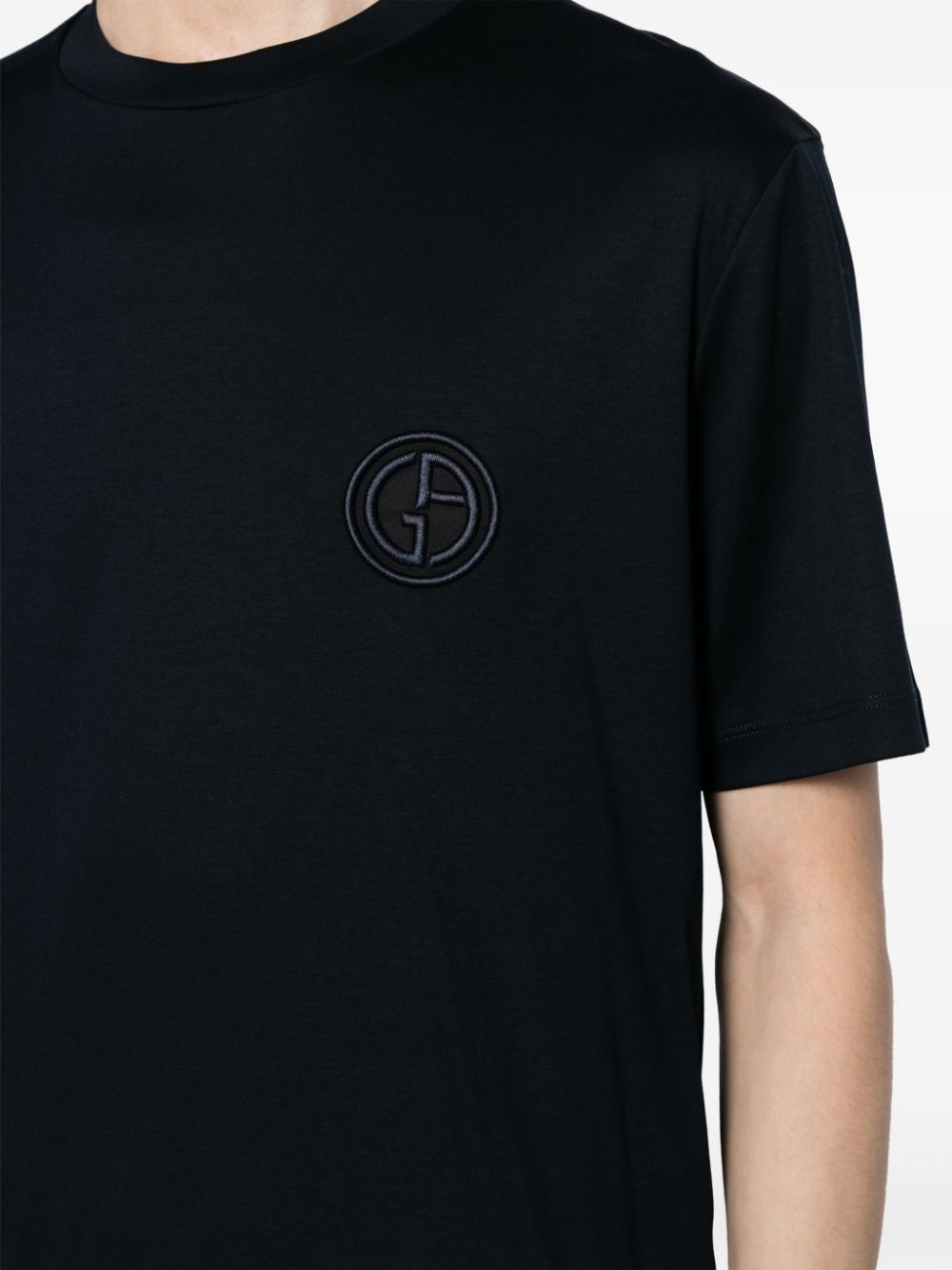 logo-embroidered cotton T-shirt - 5
