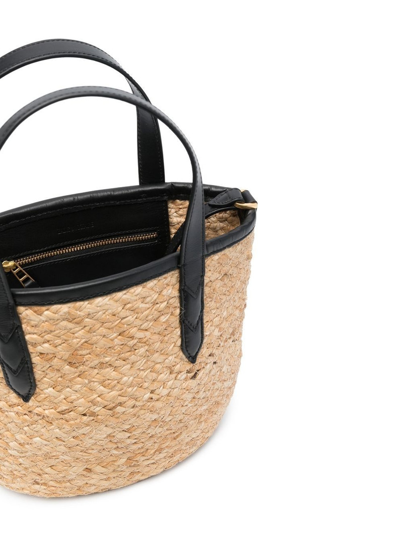 embroidered-logo raffia beach bag 5