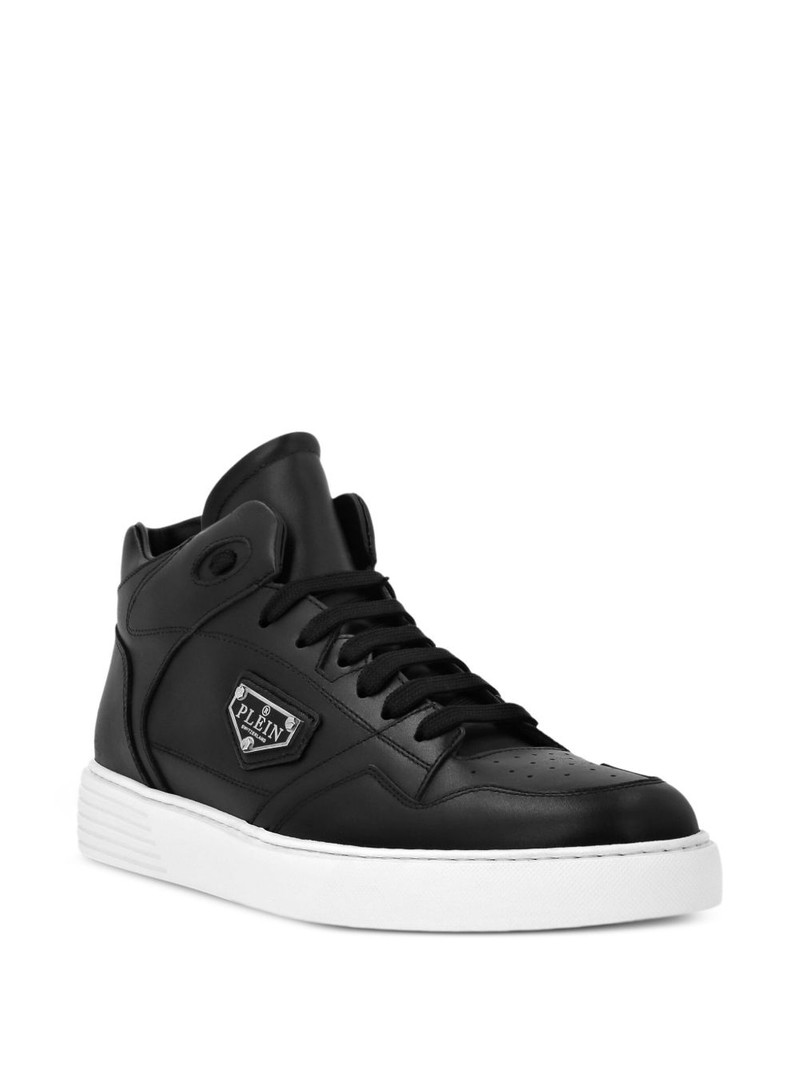 PHILIPP PLEIN leather hi-top sneakers outlook