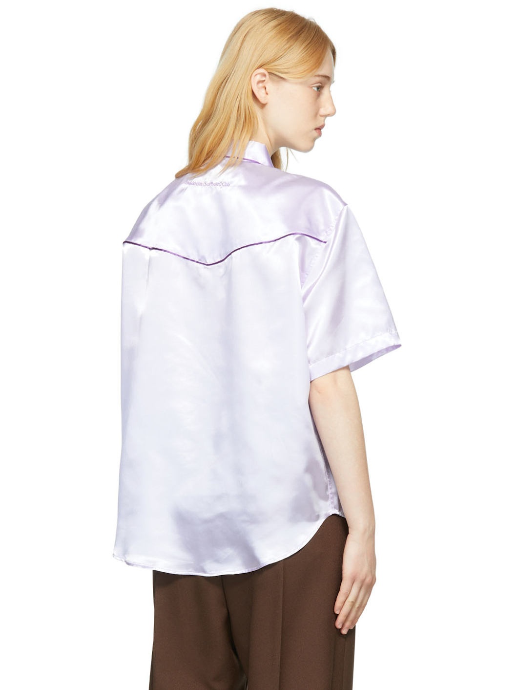 Purple Satin Shirt - 3