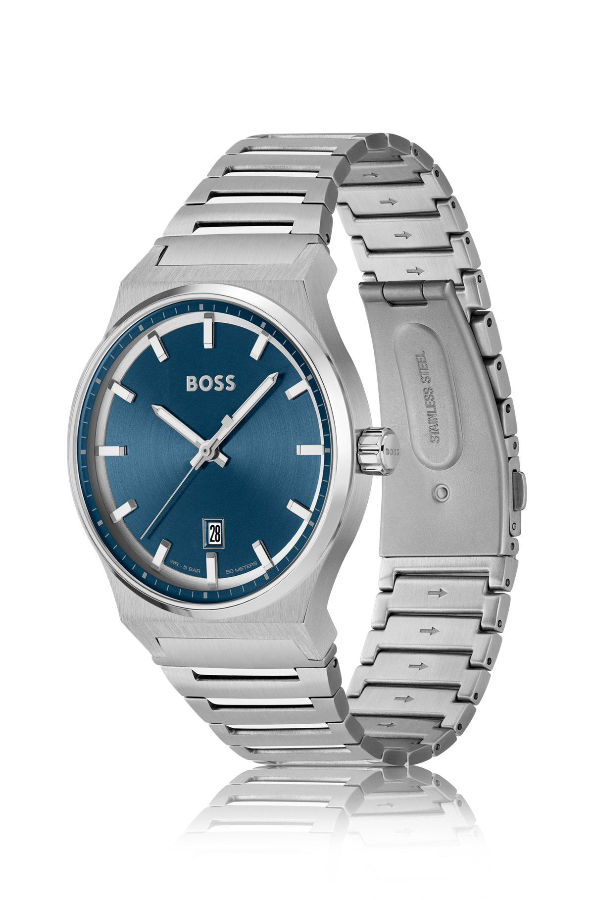 BLUE-DIAL WATCH WITH STAINLESS-STEEL LINK BRACELET - 2