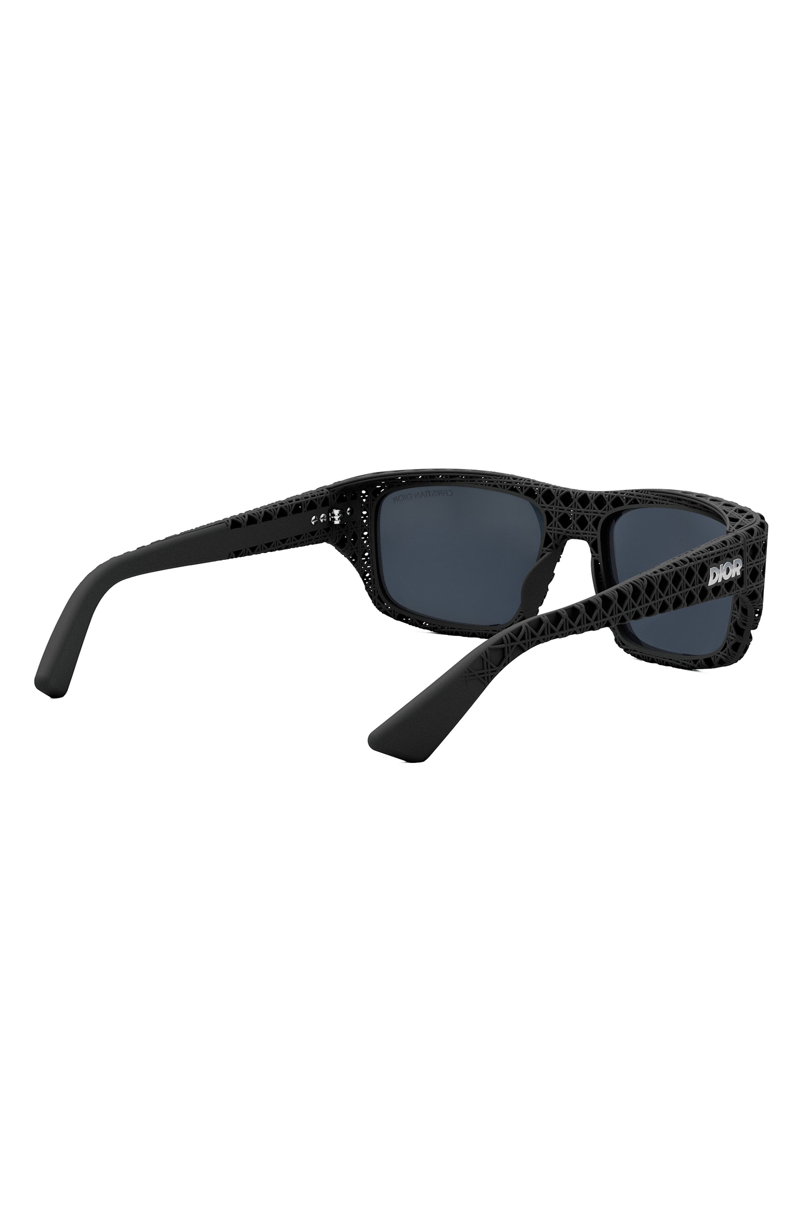 'Dior3D S1I 57mm Square Sunglasses in Matte Black /Smoke Polarized at Nordstrom - 7