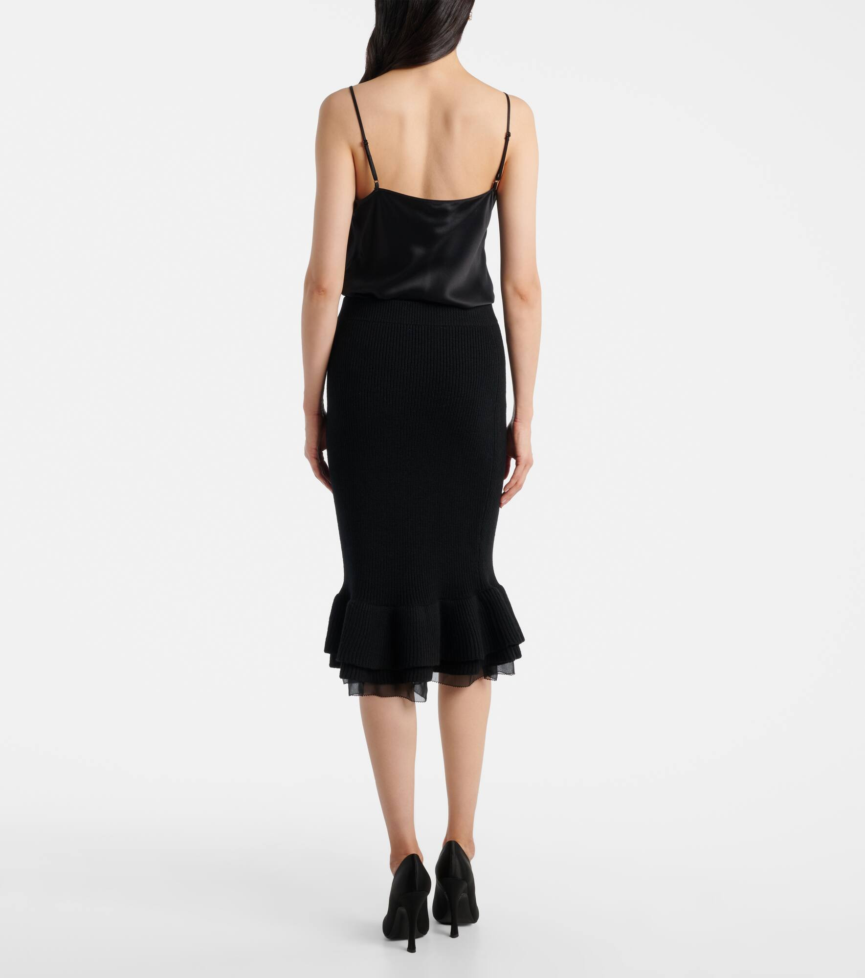 Peplum wool-blend midi skirt - 3