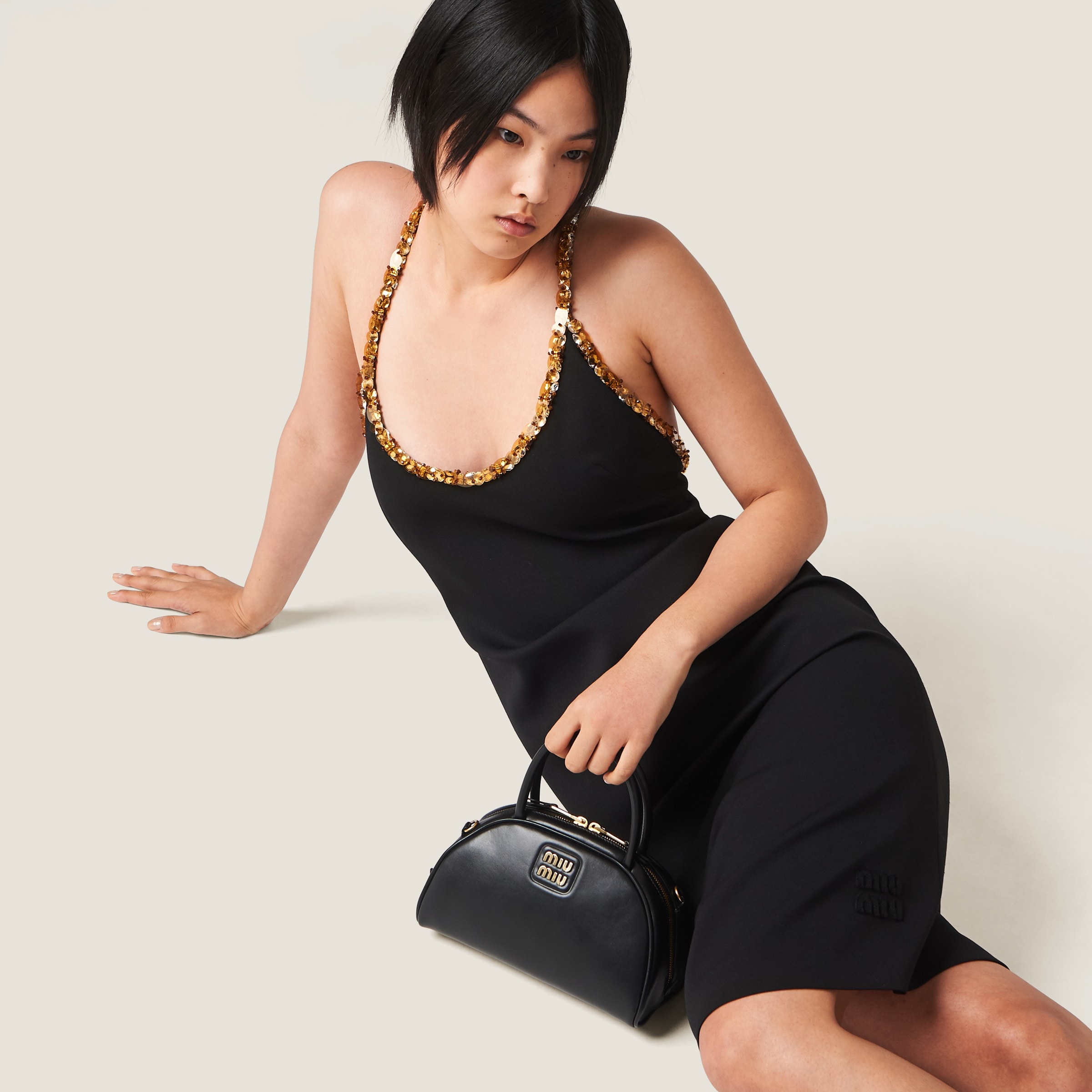 Embroidered grain de poudre dress - 4
