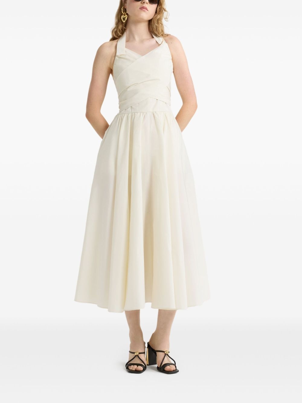 halterneck faille maxi dress - 2