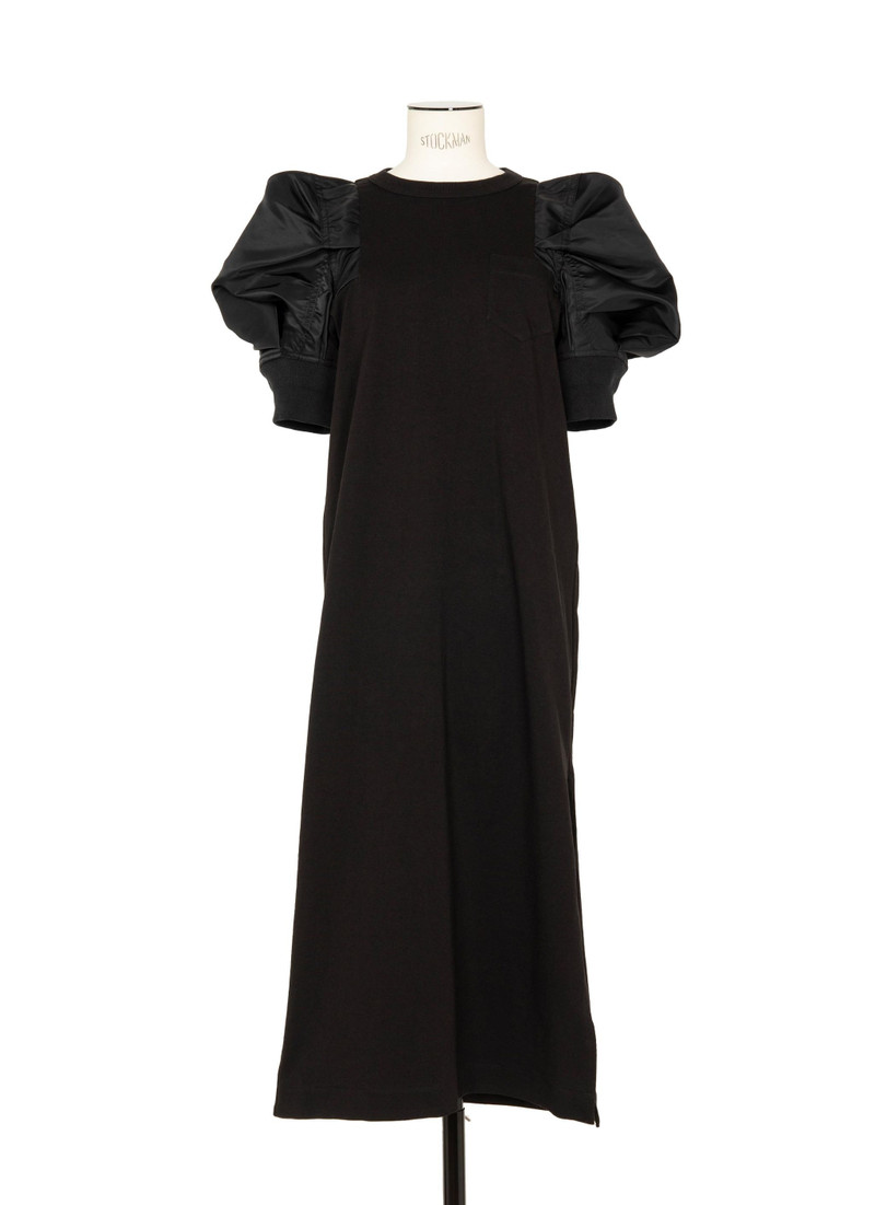 Nylon Twill x Cotton Jersey Dress - 1