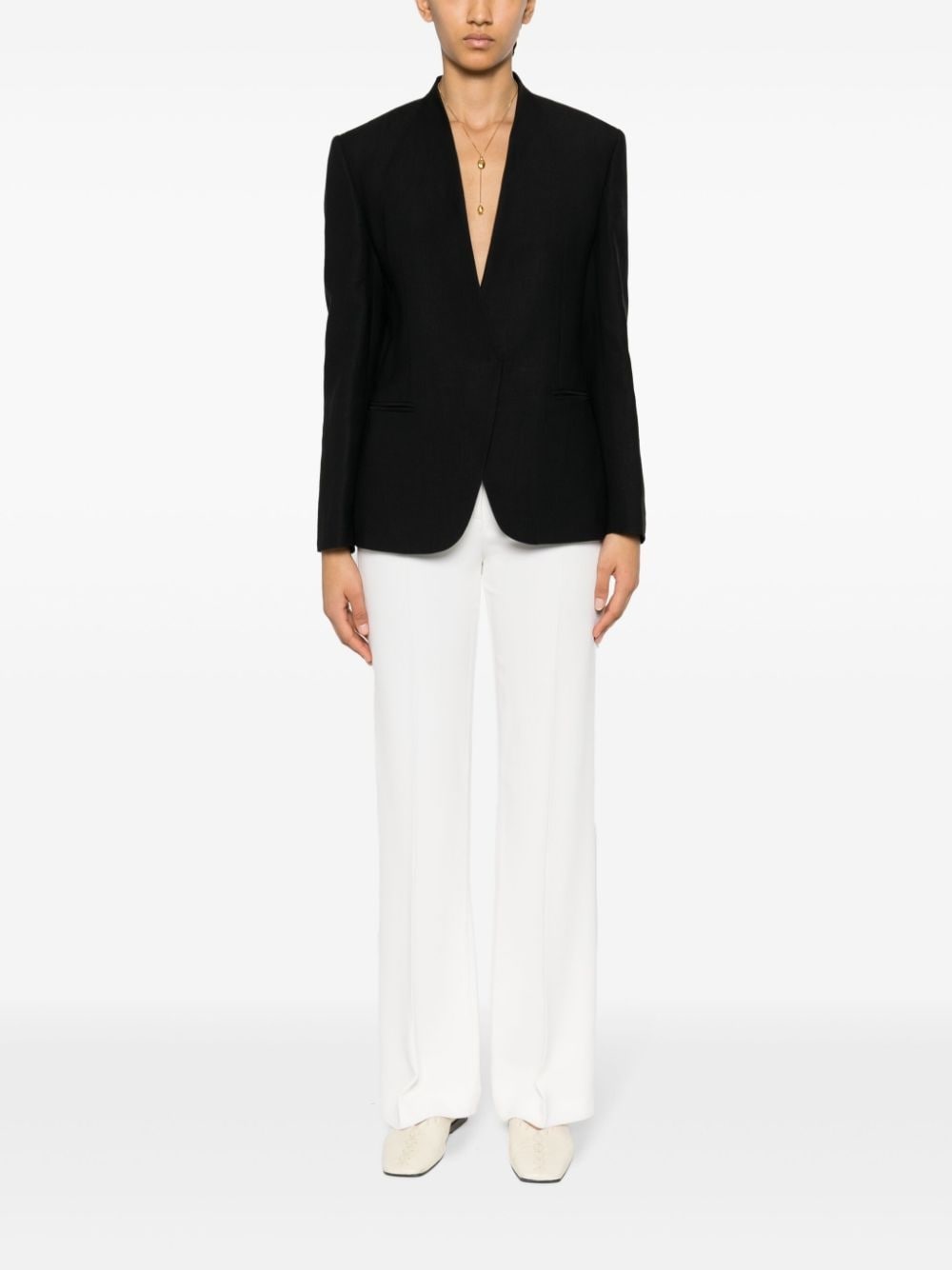 layered single-breasted blazer - 6