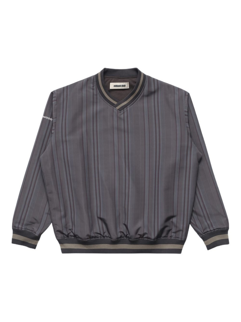 logo-motif V-neck sweatshirt 1