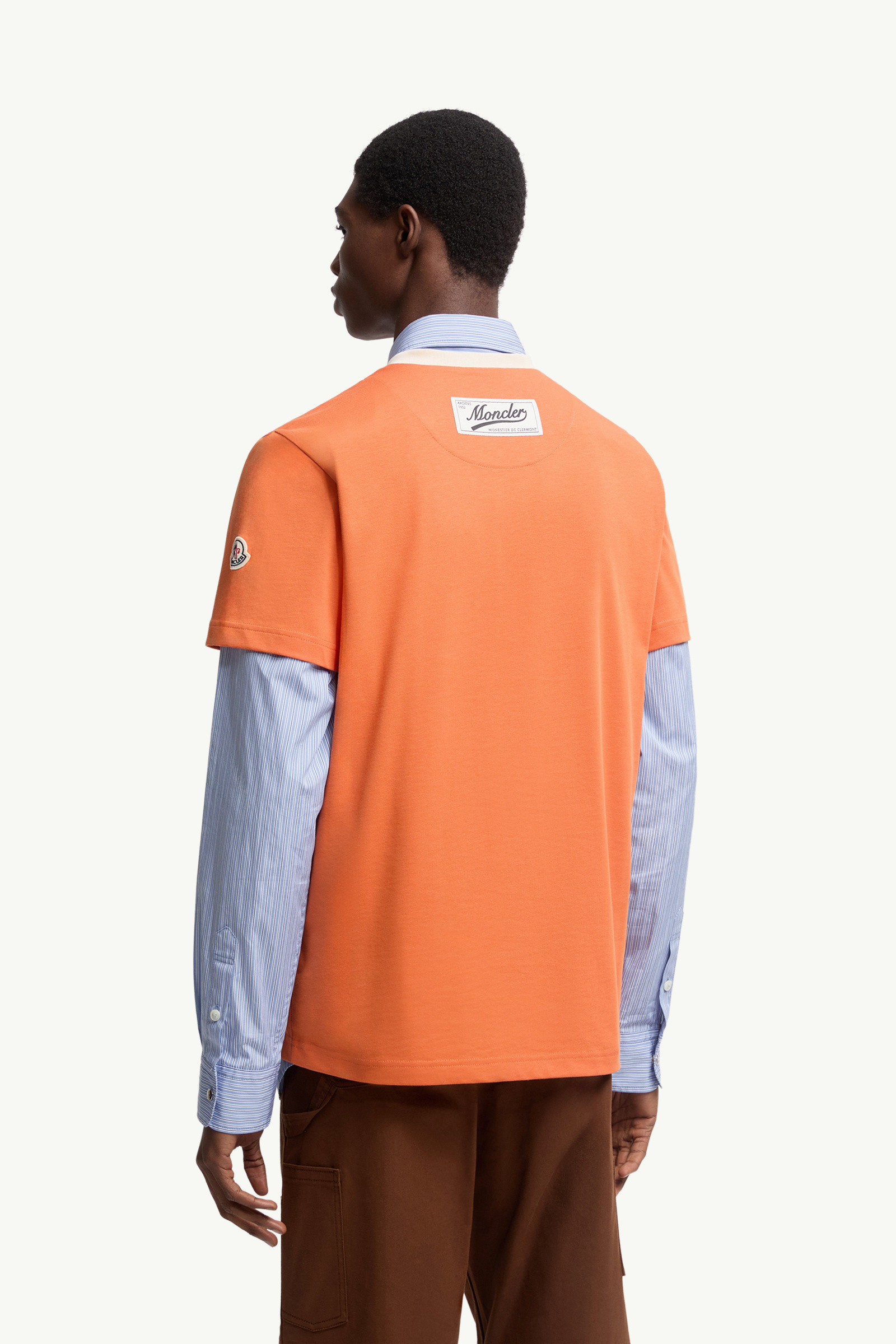 Embroidered Logo Cotton Piquet V-Neck T-Shirt - 5