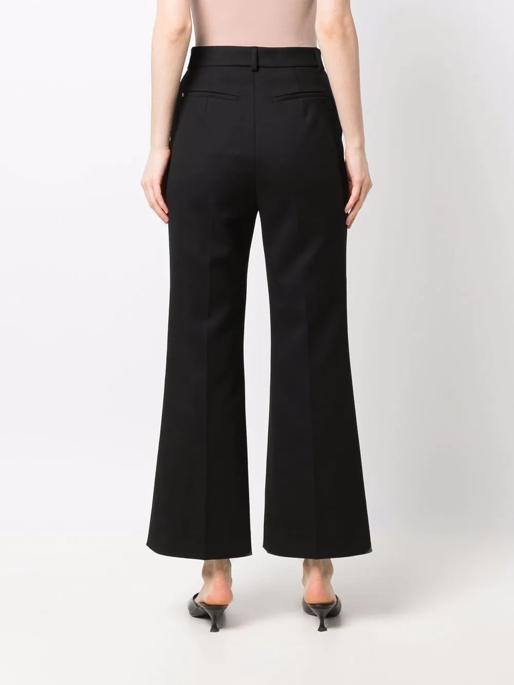 high-waist flared trousers - 7