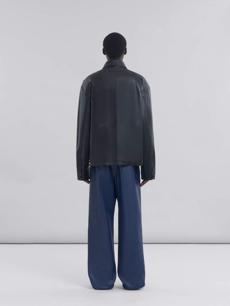 BLACK LEATHER AND TIGER PRINT SHEARLING JACKET 3