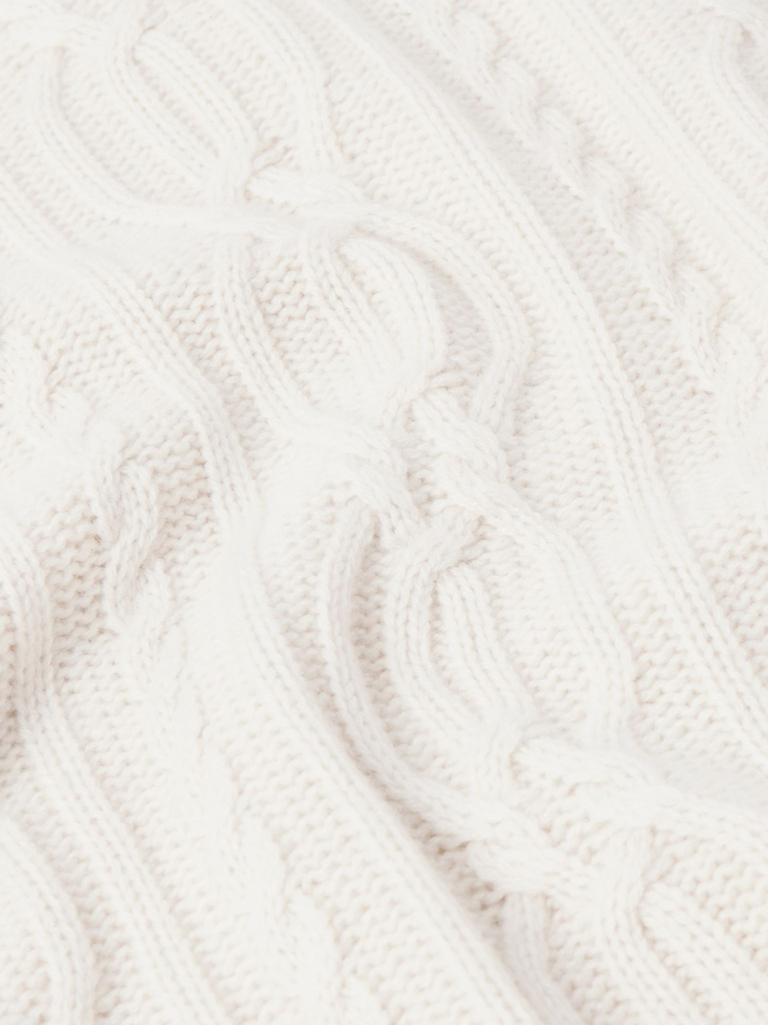 Cable-Knit Cashmere Mock-Neck Sweater Beige - 4