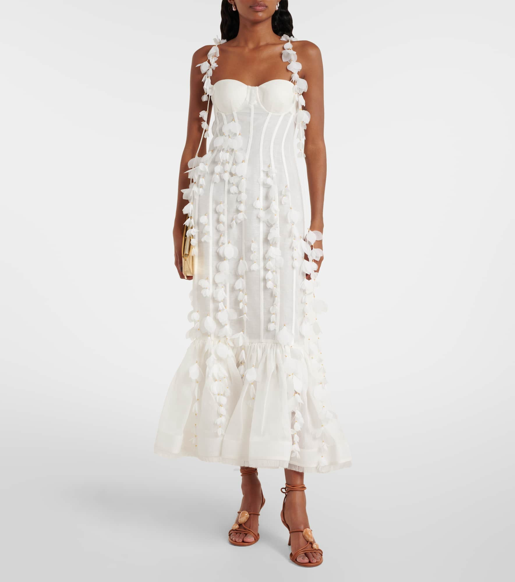 Dawning linen and silk midi dress - 2