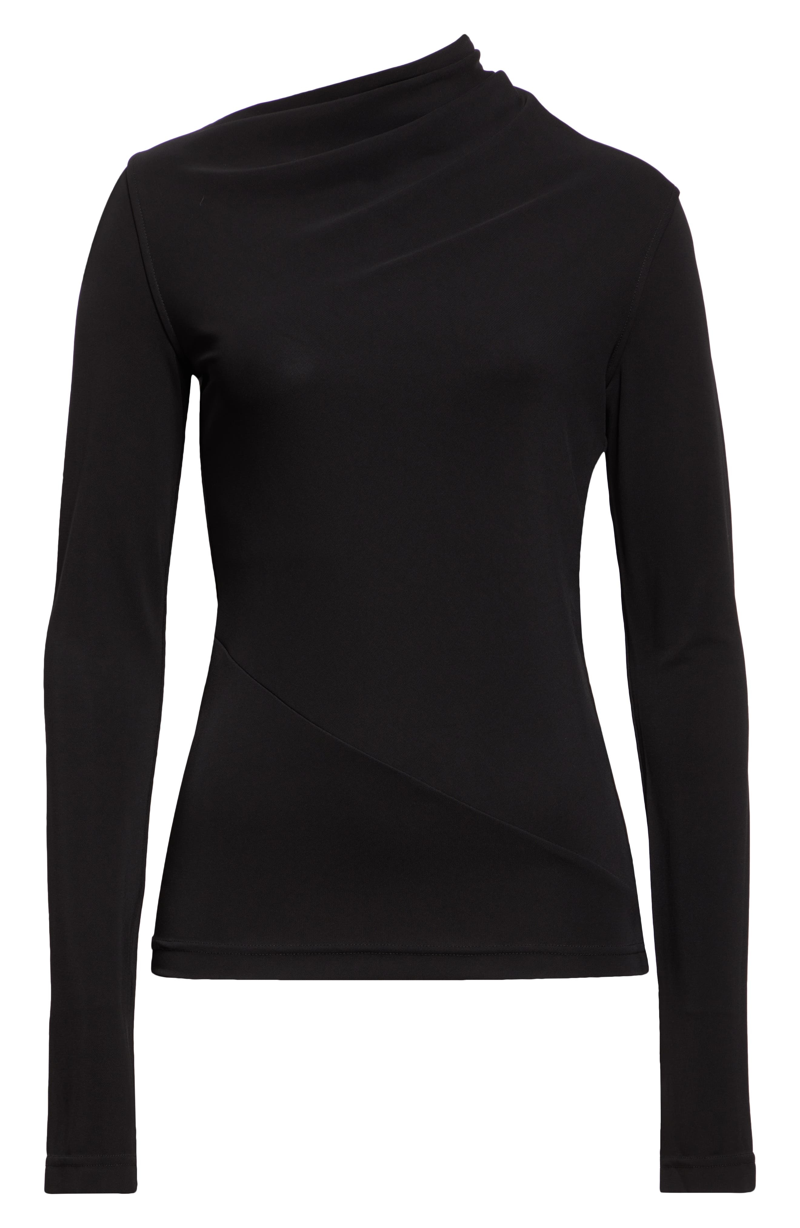 TOTEME Draped Jersey Top in Black at Nordstrom - 6