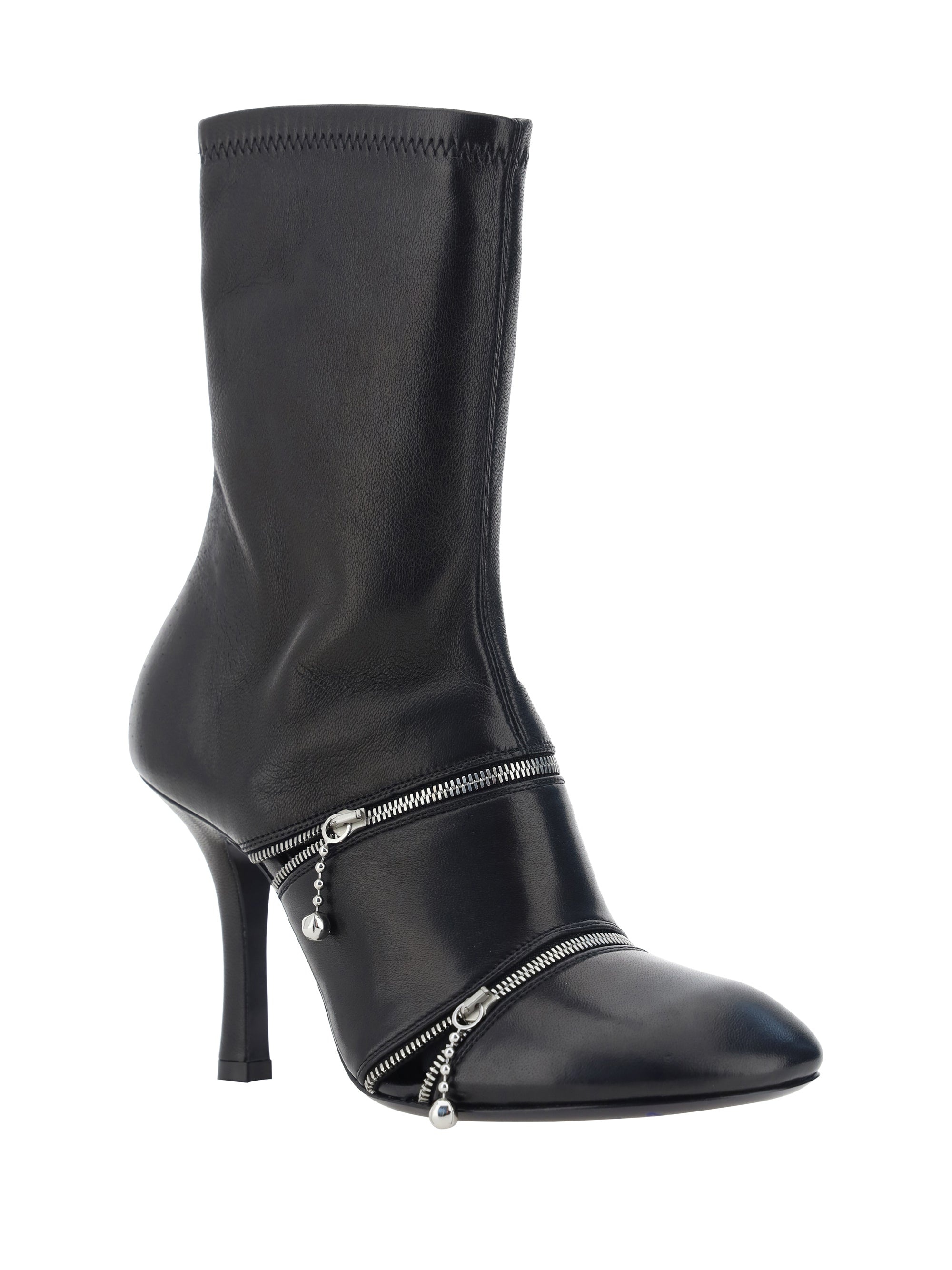 Burberry Women Peep Heeled Ankle Boots - 2