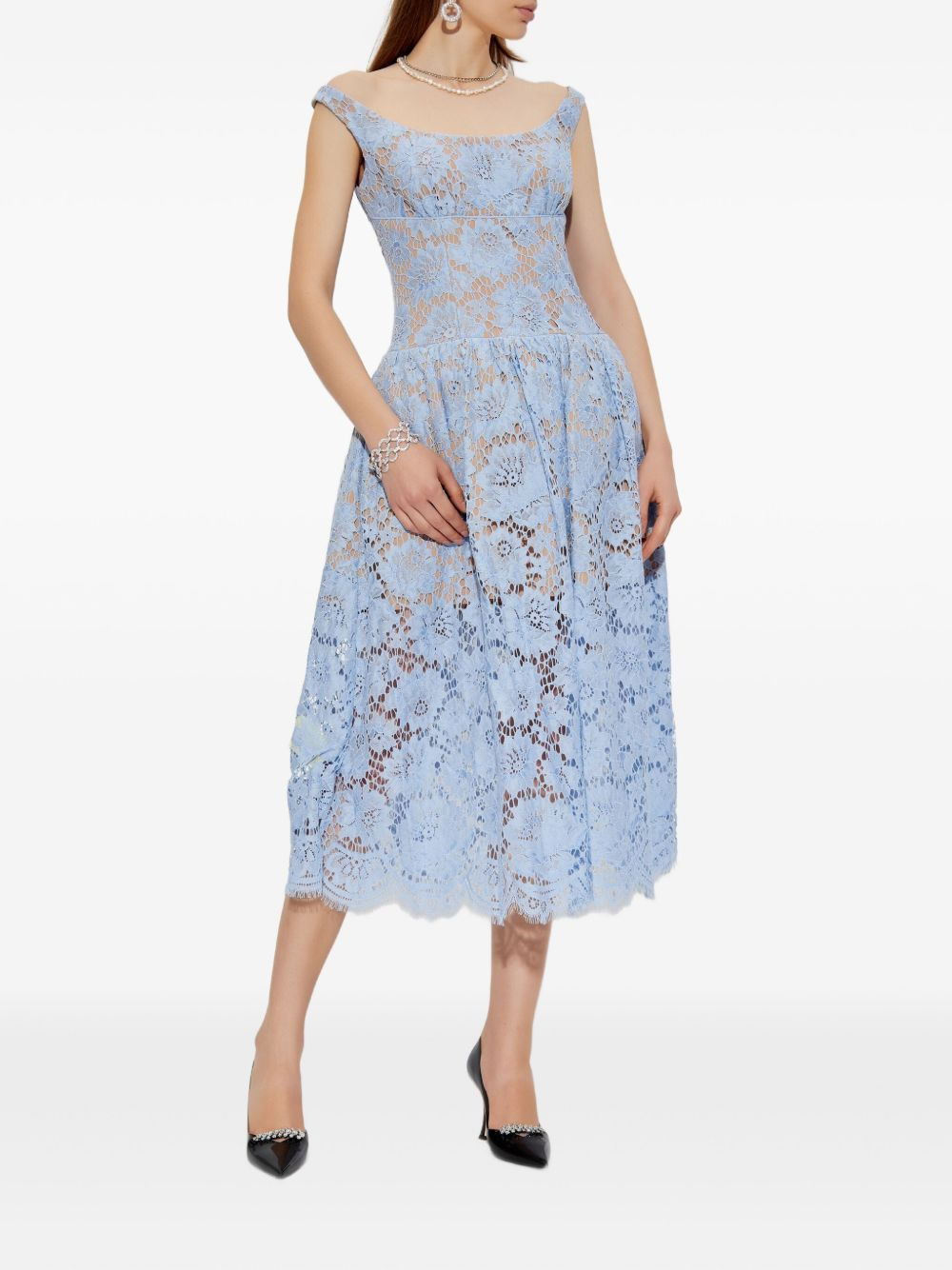 floral-lace midi dress - 2