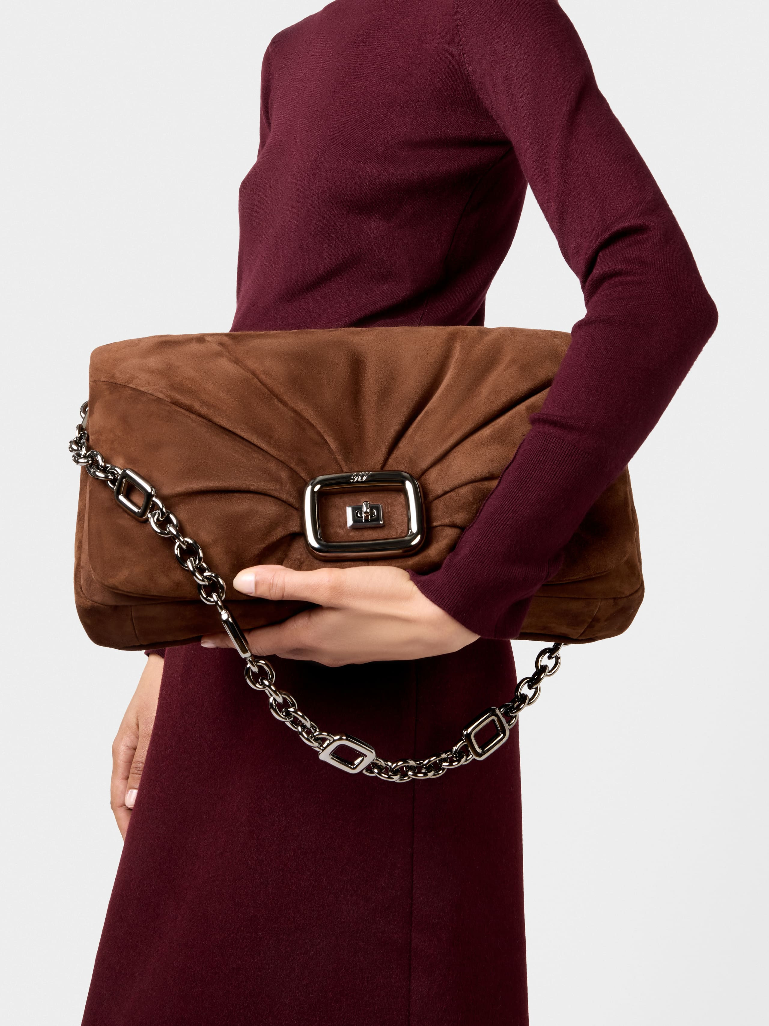Viv' Choc Large Bag in suede - 10