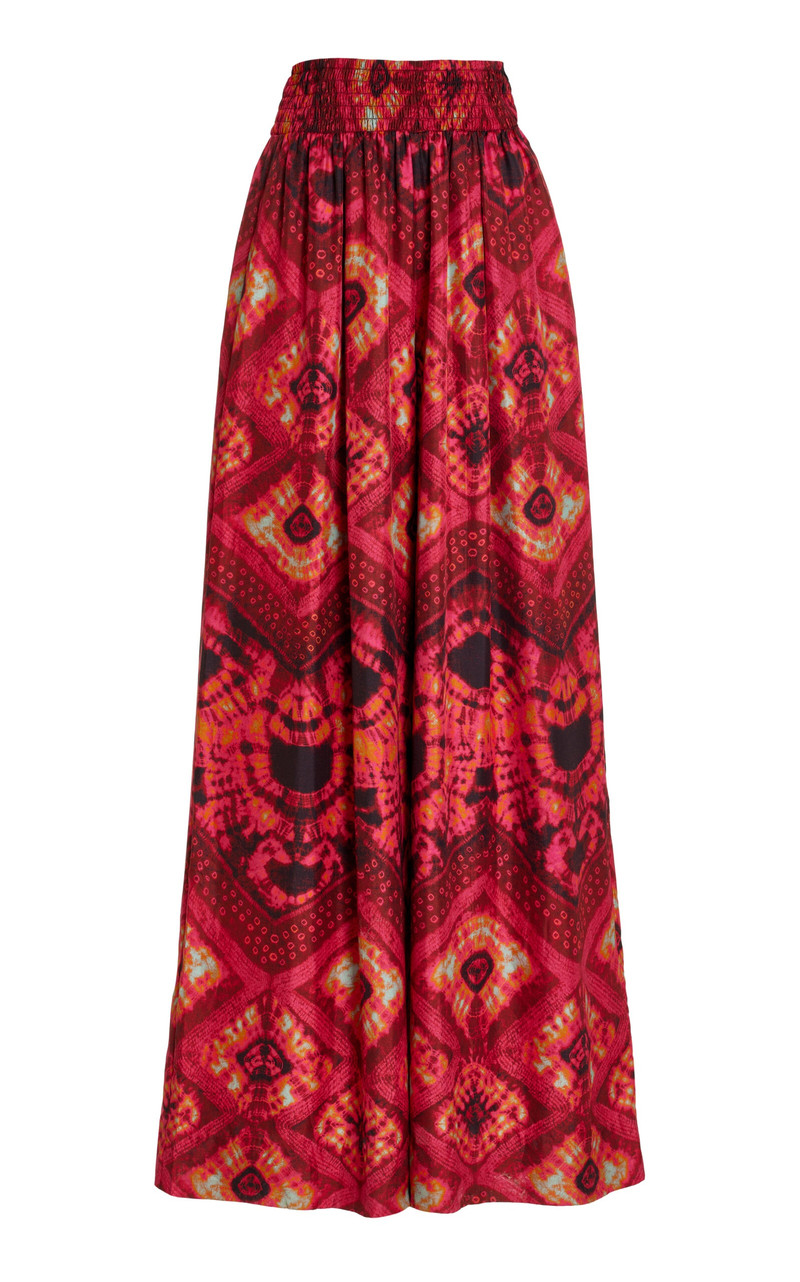 Clemence Silk Wide-Leg Pants floral - 1