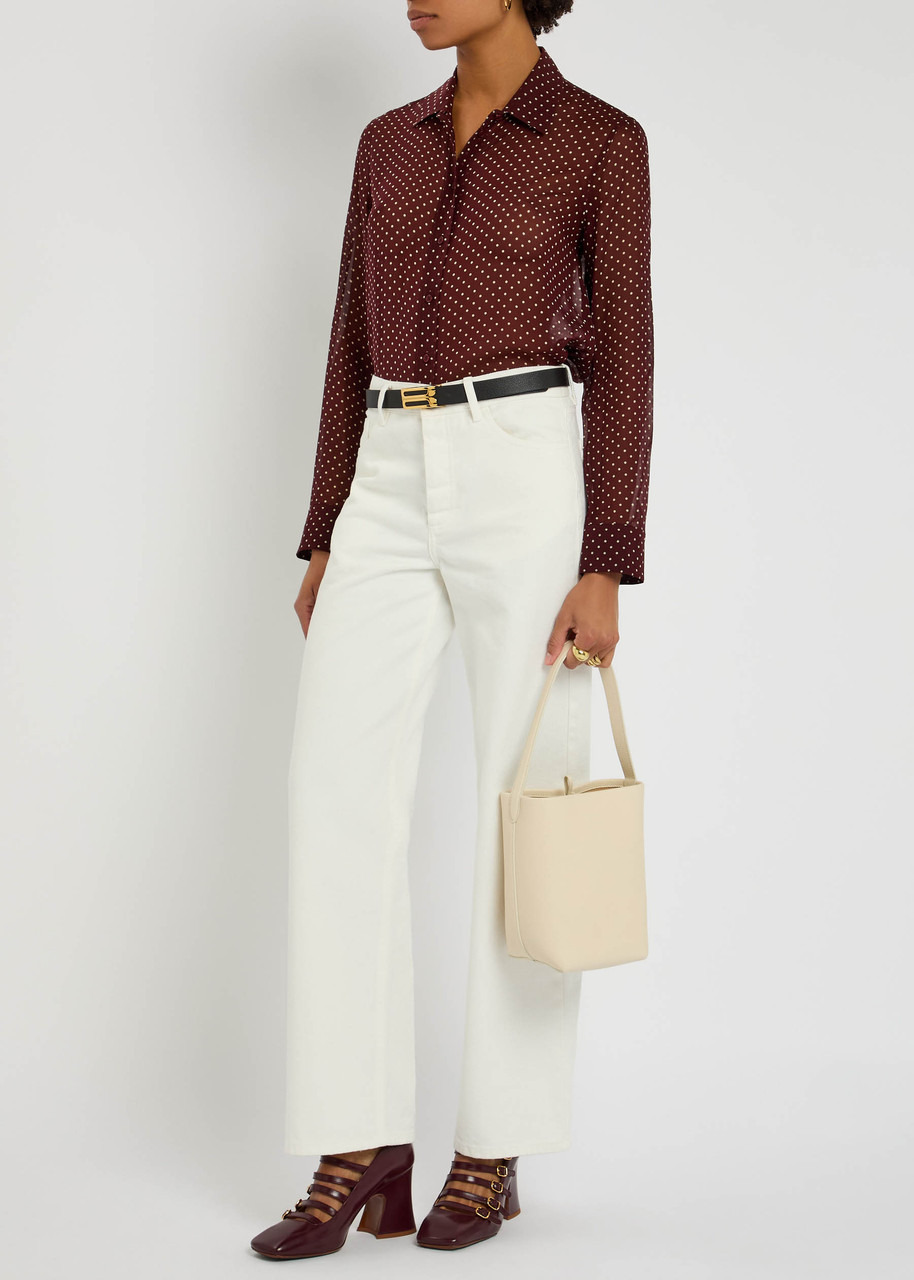 Nili Lotan Gaia Polka dot Silk-chiffon Shirt - 4