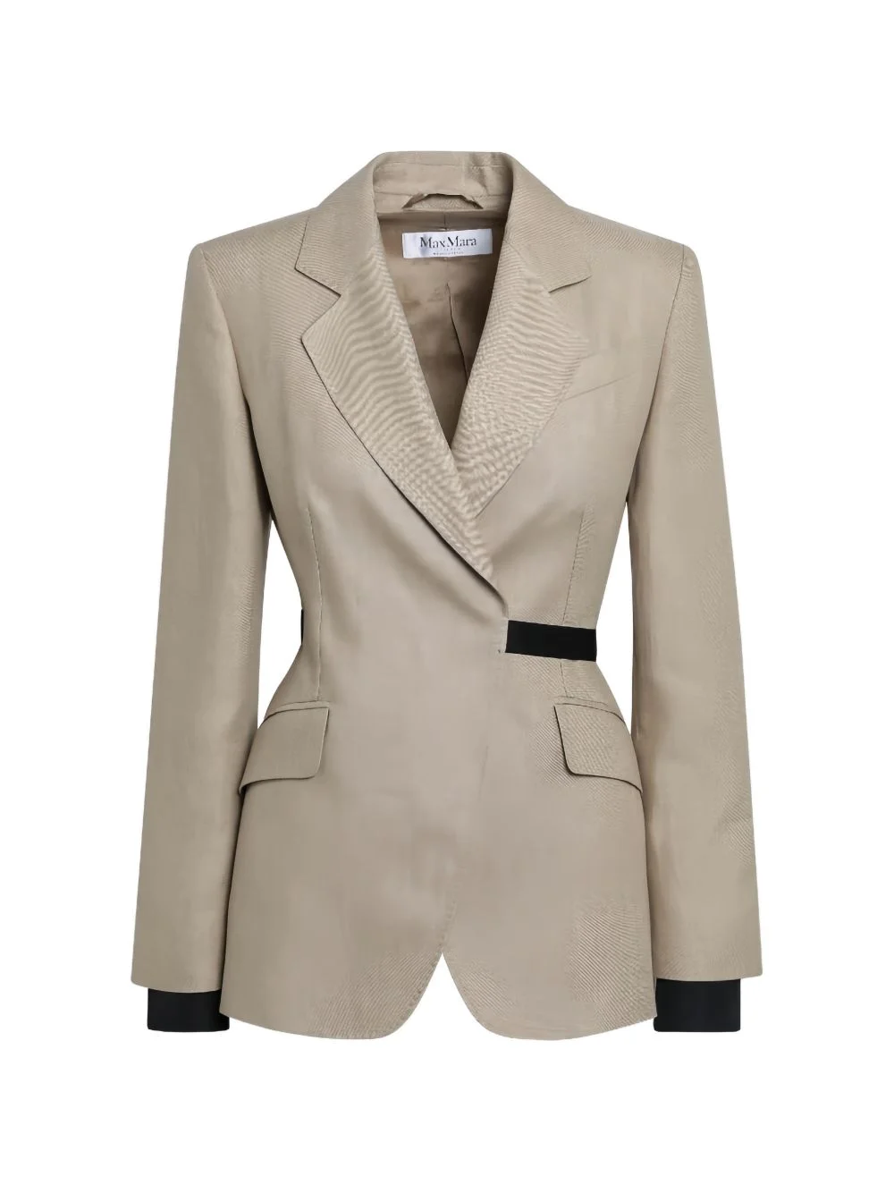 belted notched-lapel jacket - 1