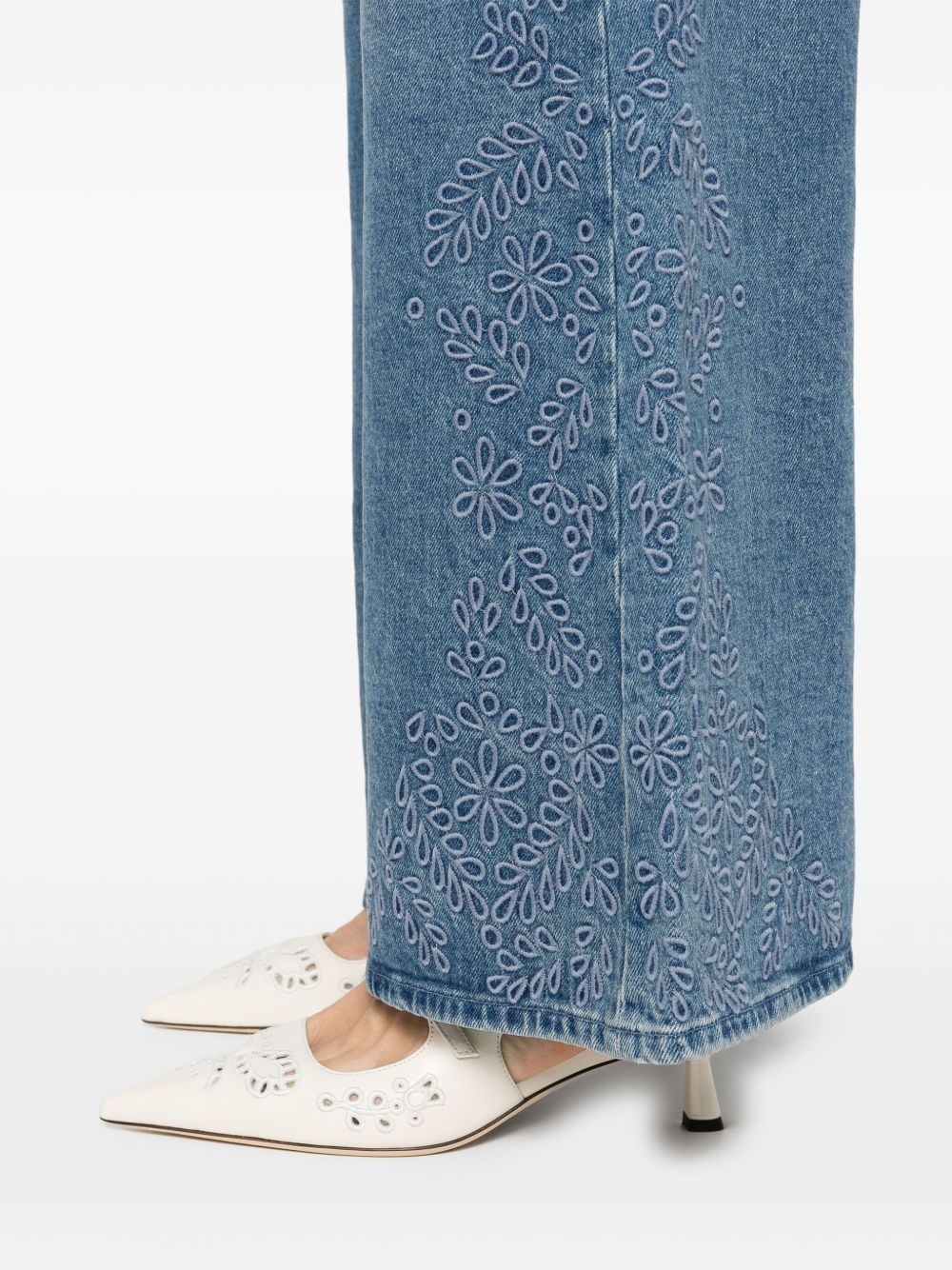 embroidered jeans - 5