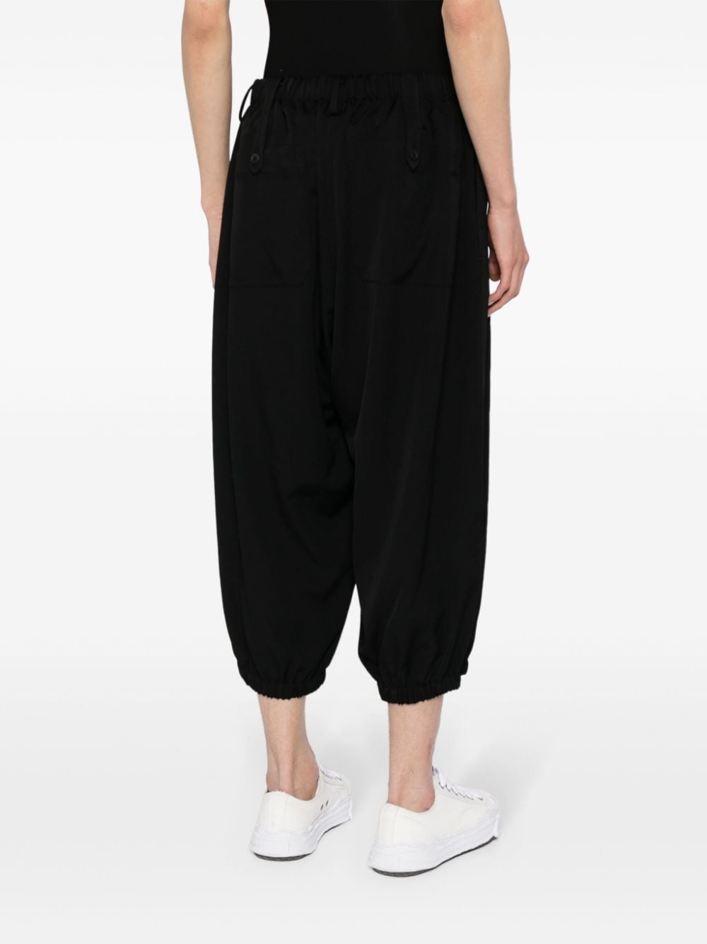 tapered wool cropped trousers - 4