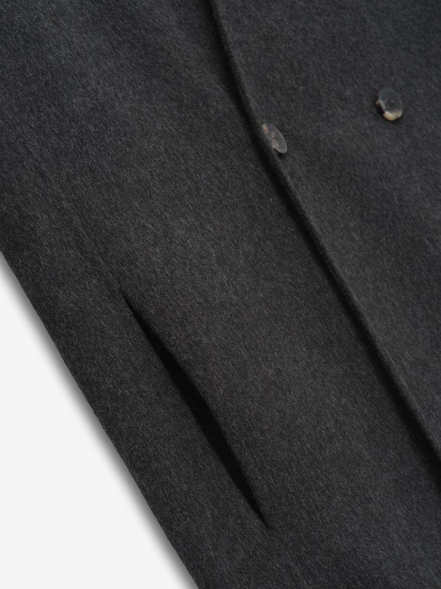 Brushed Wool Cashmere Lapelless Blazer - 3