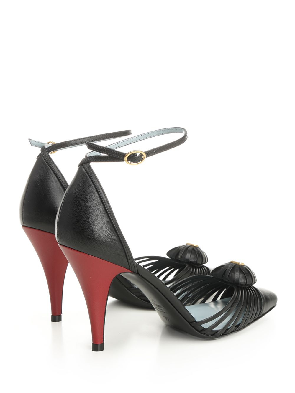Ankle Strap | Vg Sandal Royal | T. 90 | Capretto/Leather Heart/A.Brass Logo Pumps Black - 3