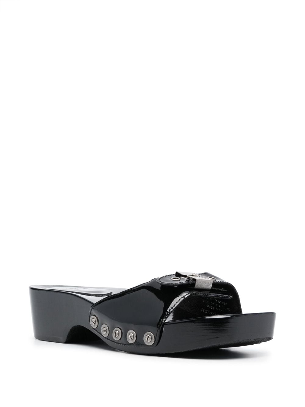 patent-finish leather mules - 2