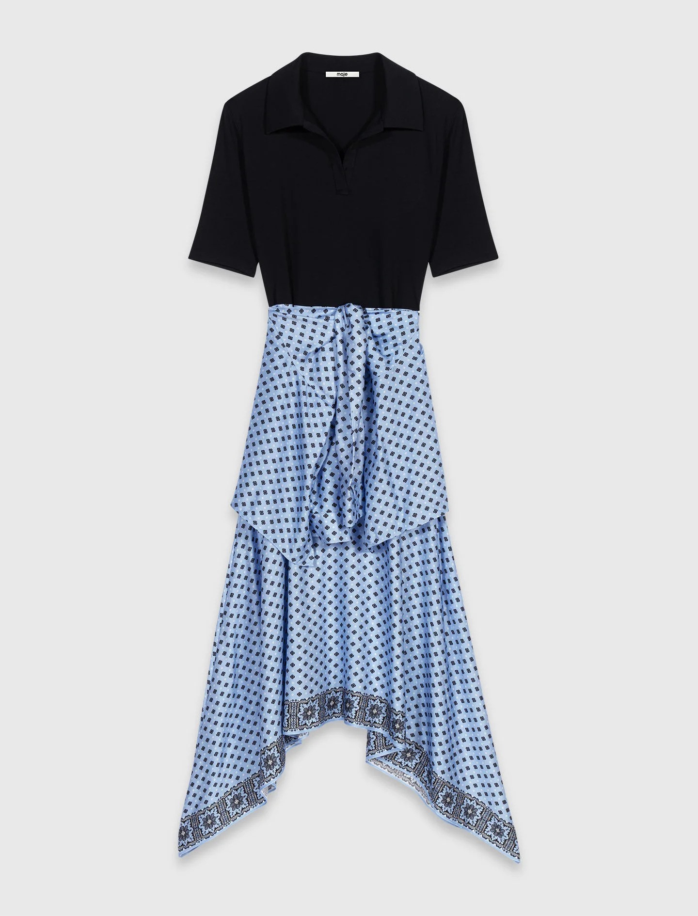 Layered-effect scarf skirt dress - 1