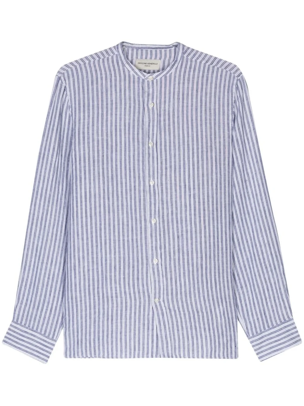 striped linen blend shirt - 1