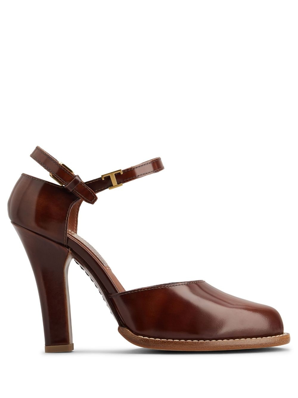 logo-plaque leather pumps - 1