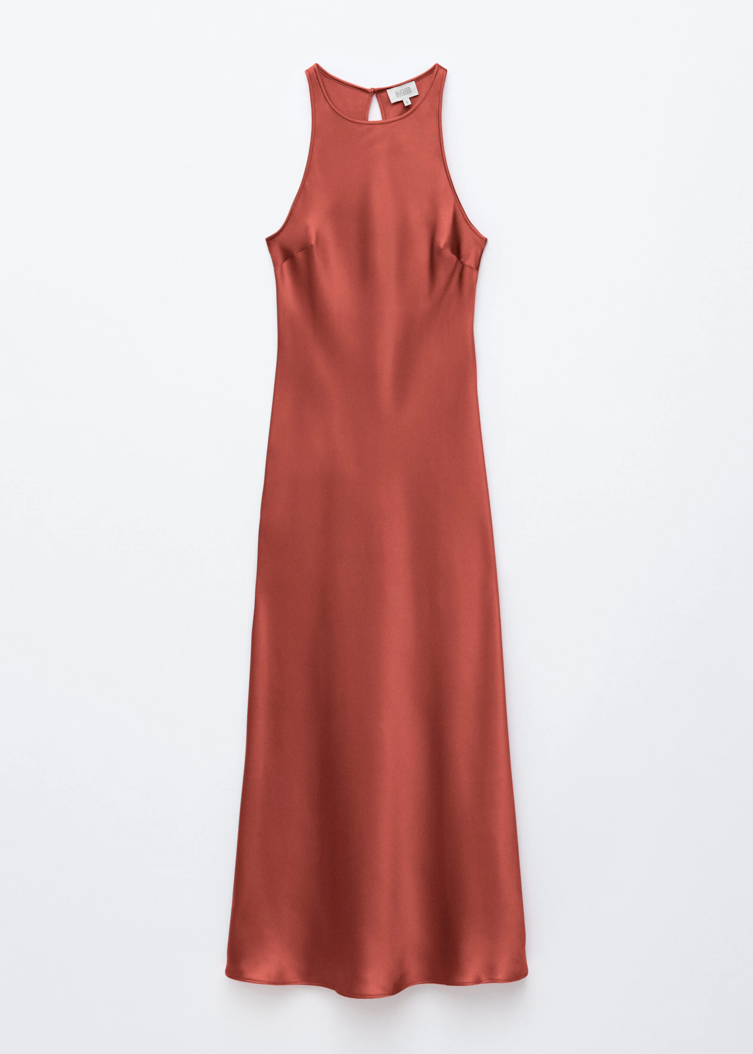 Sleeveless Satin Midi Dress - 1