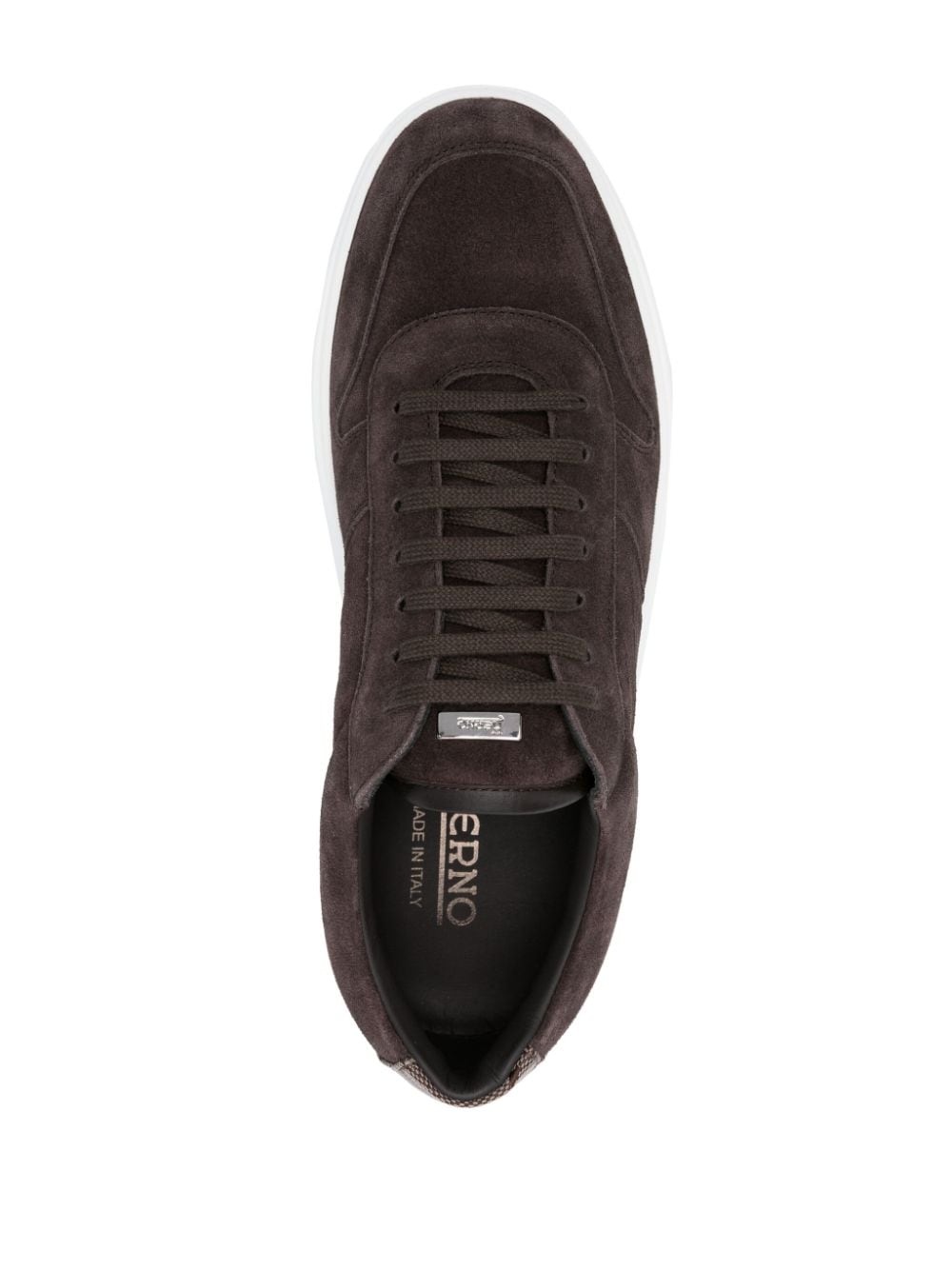 monogram-pattern suede sneakers - 4
