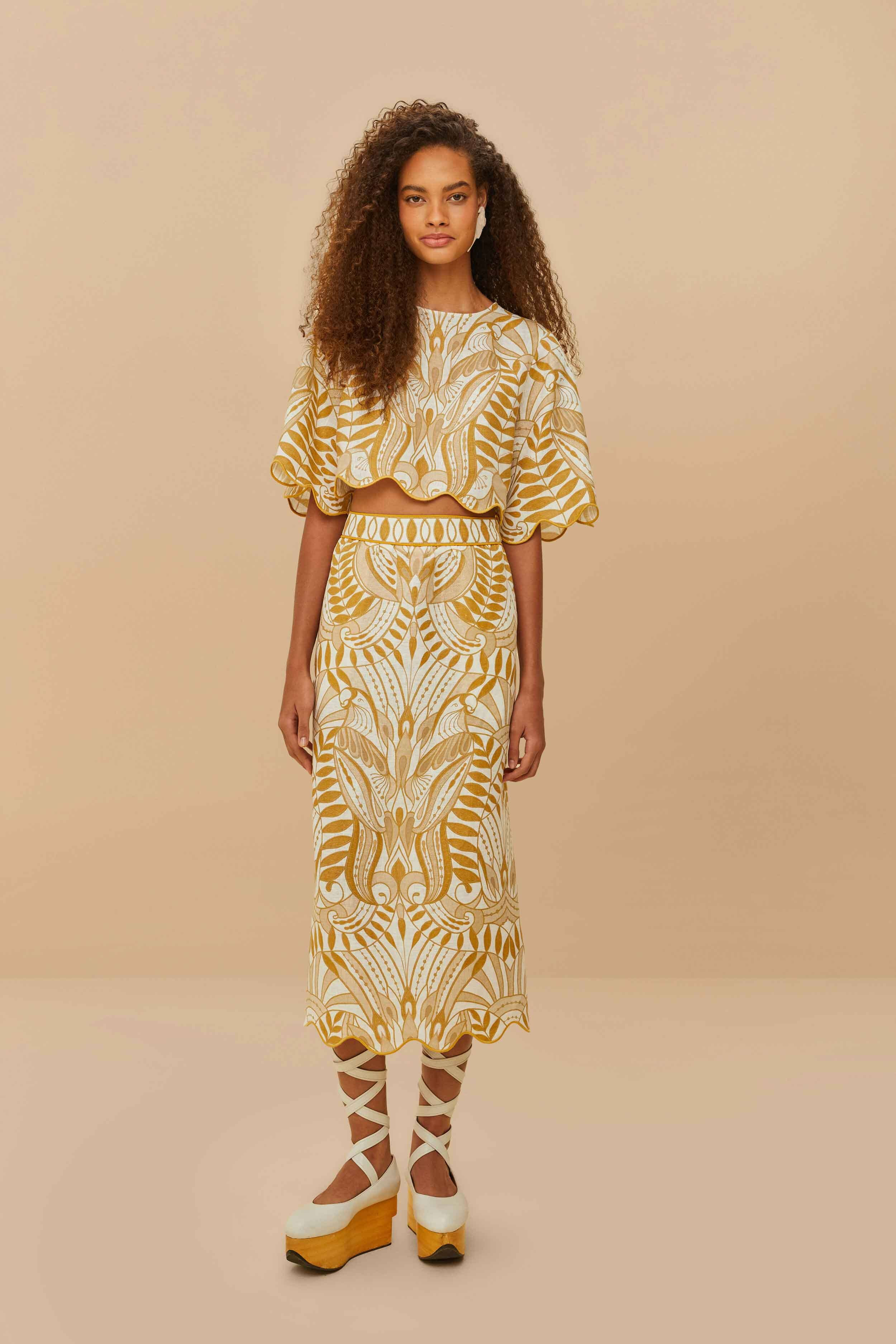 Off-White Lace Nature Euroflax™ Premium Linen Blouse - 2