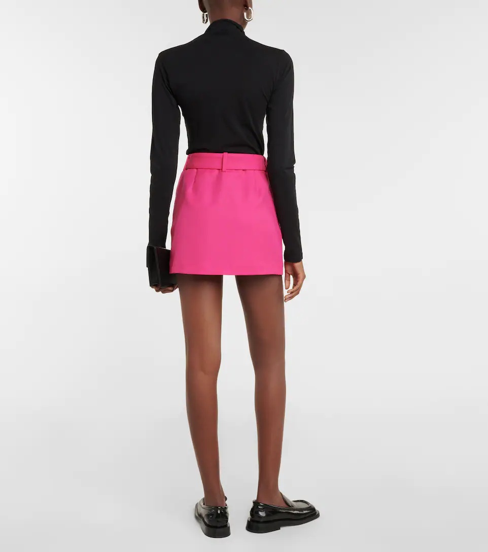 Belted virgin wool miniskirt - 3