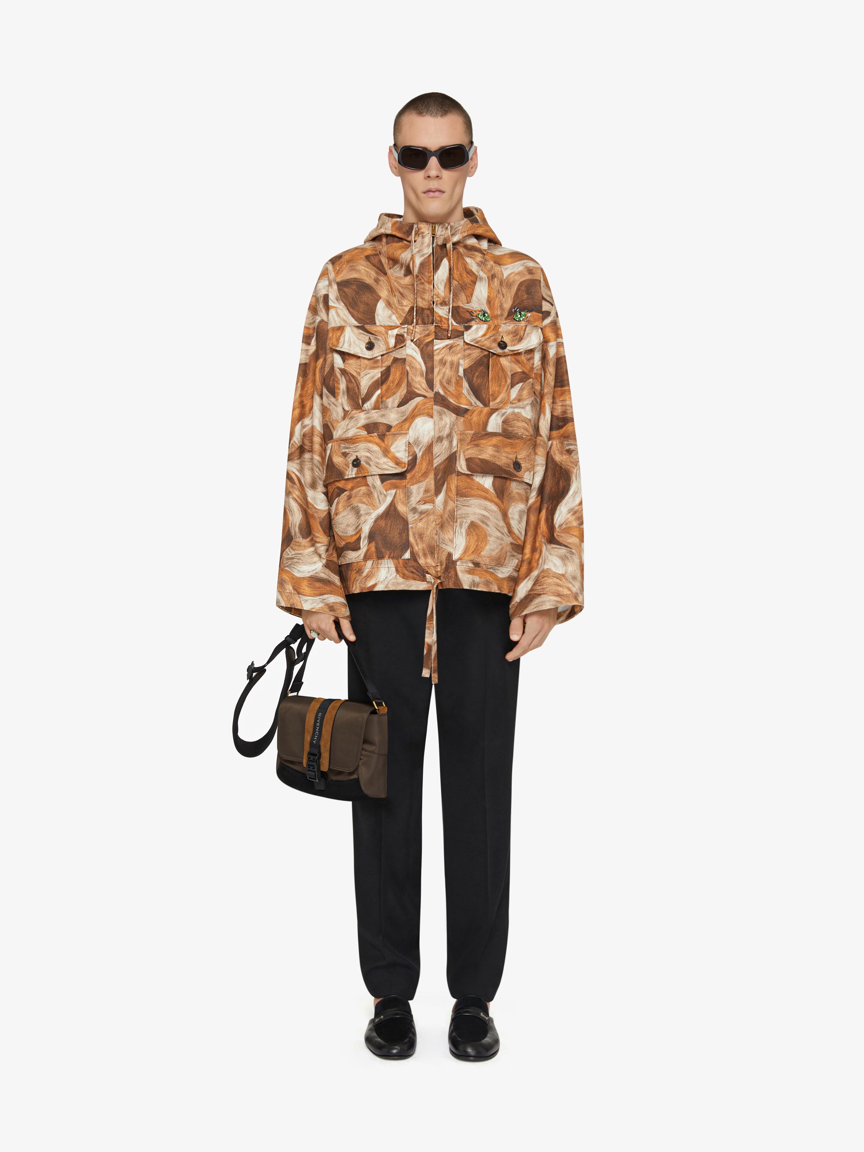 PARKA IN LINEN WITH CAMO CATS PRINT - 4