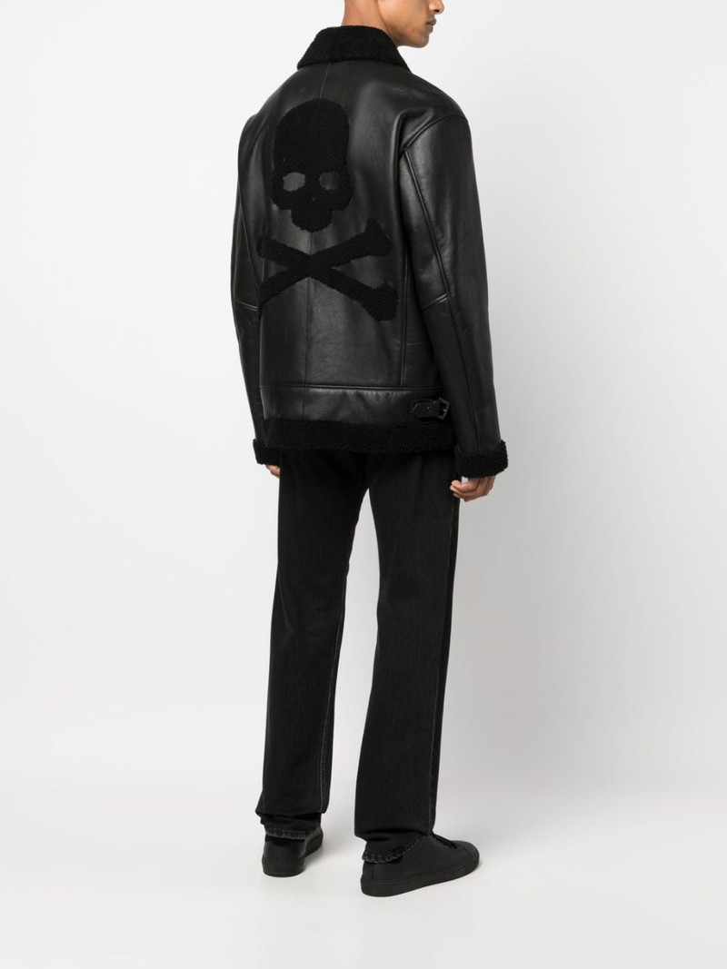 PHILIPP PLEIN skull-print leather jacket outlook