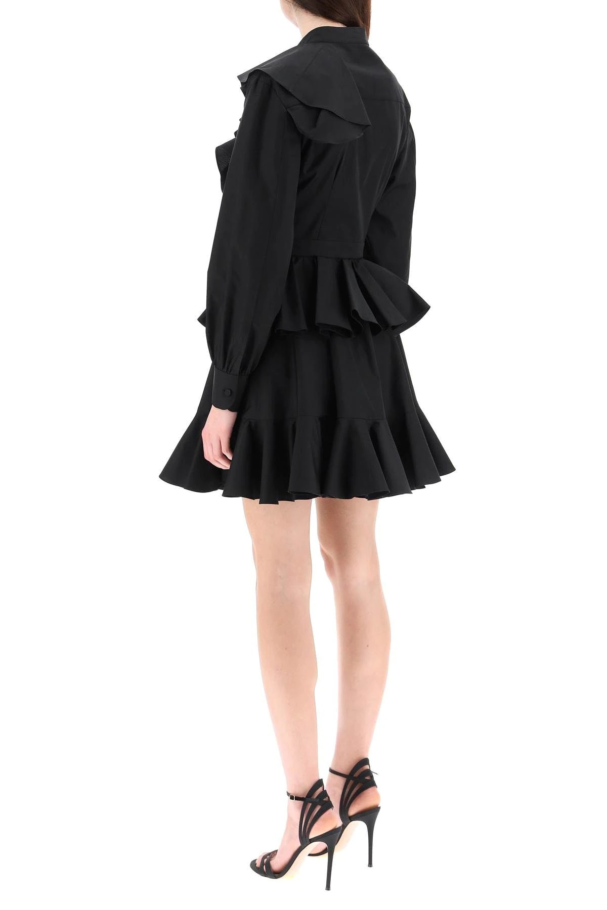 RUFFLED POPLIN MINI DRESS - 4