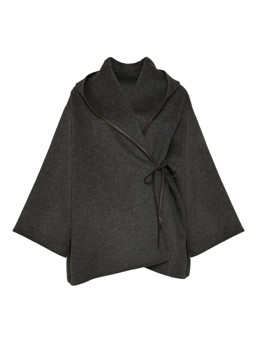 hooded wrap coat - 1
