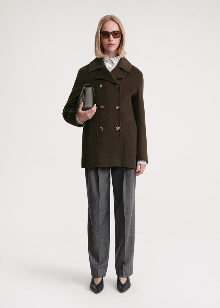 Structured-waist jacket chocolate melange - 2