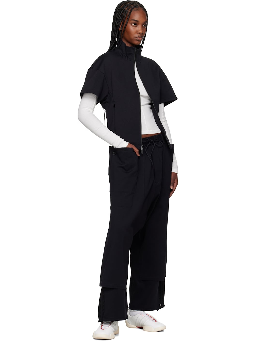 Black 3-Stripes Openhem TP Track Pants - 4