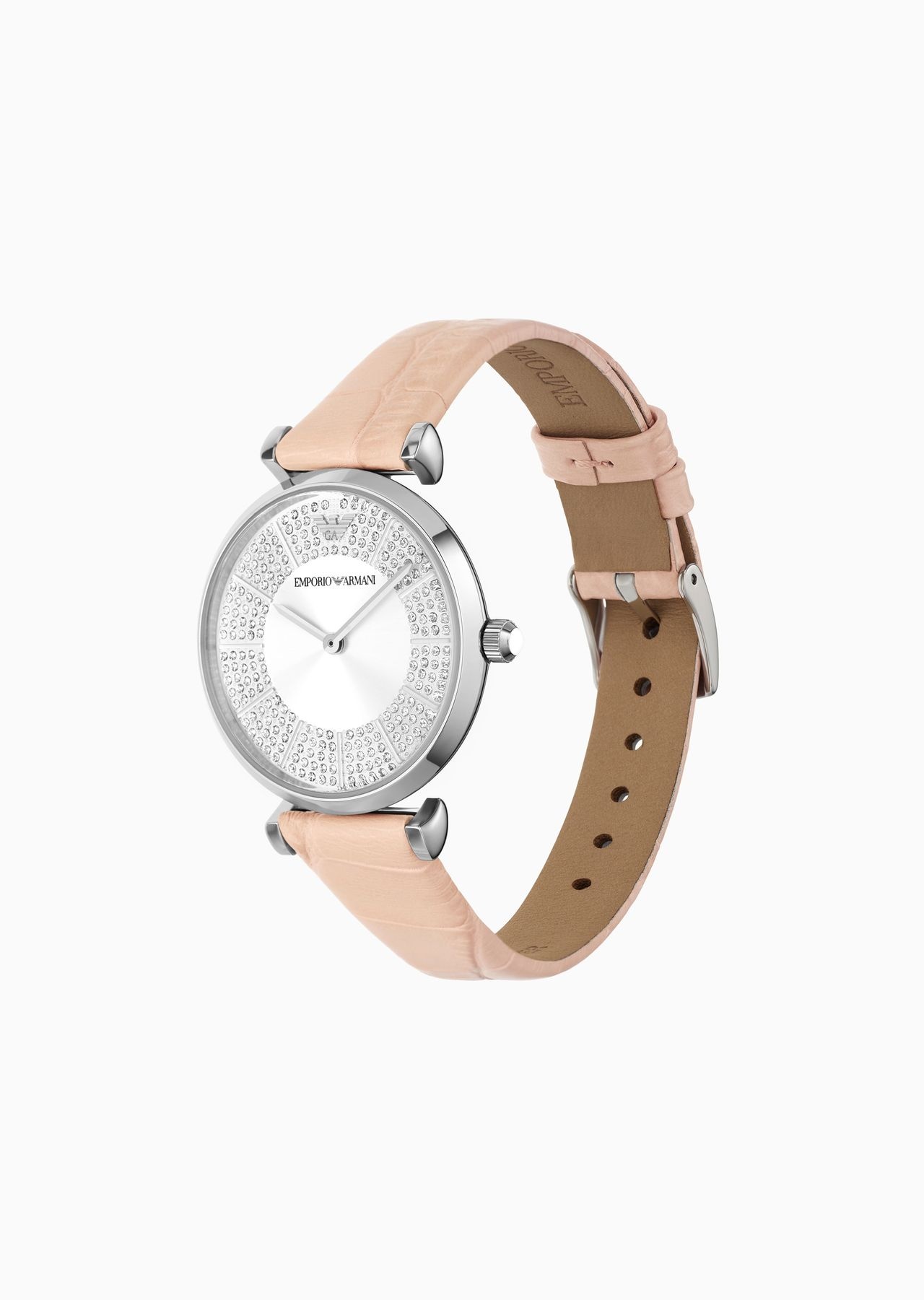 Two-hand pink leather watch - 2