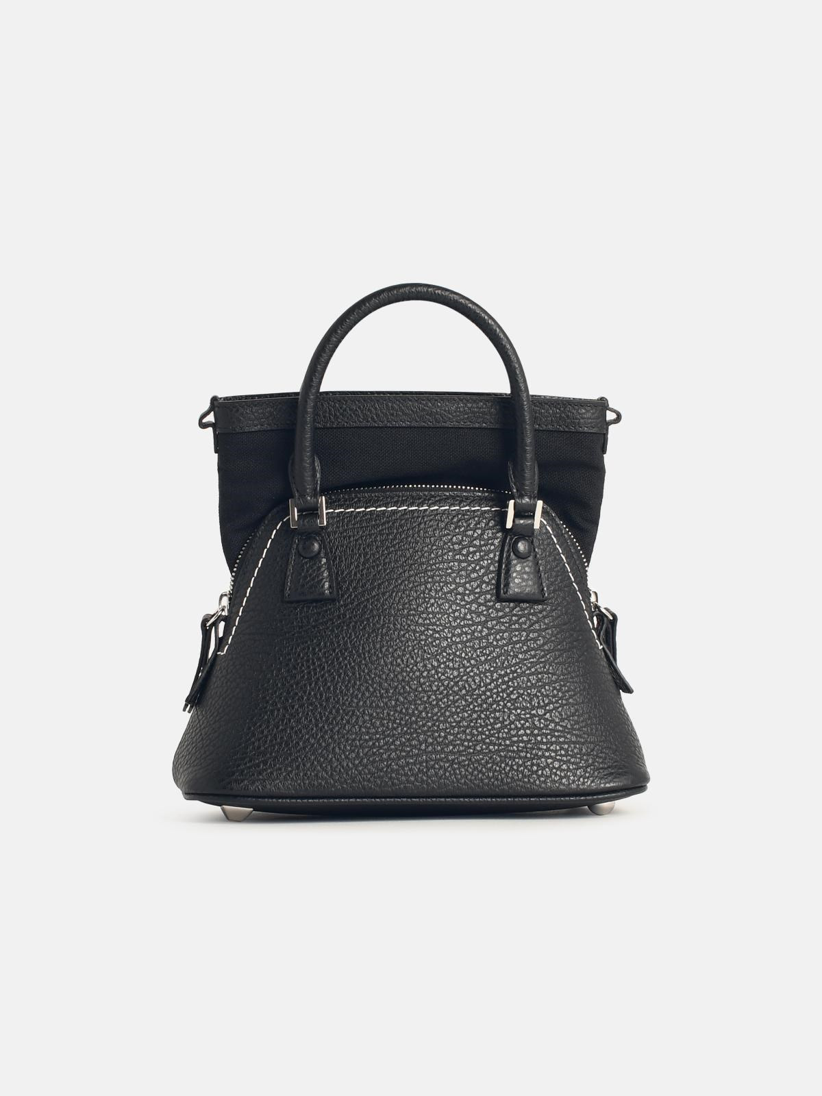 MICRO '5AC' BLACK LEATHER BAG - 3