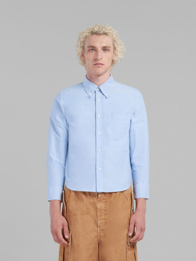 Marni LIGHT BLUE CROPPED OXFORD SHIRT WITH MARNI MENDING outlook