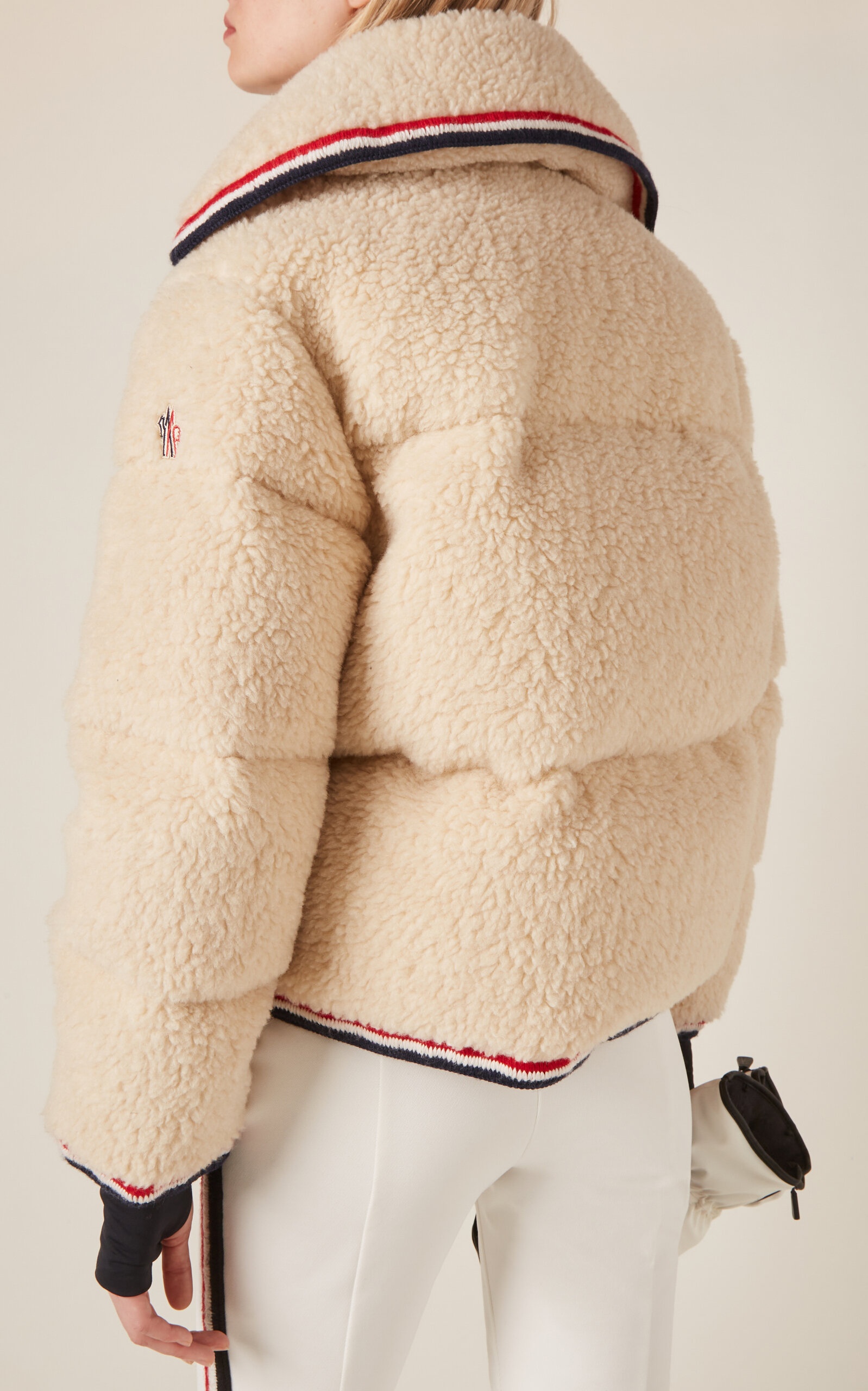 Moncler Eterlou Down Fleece Bomber Jacket neutral