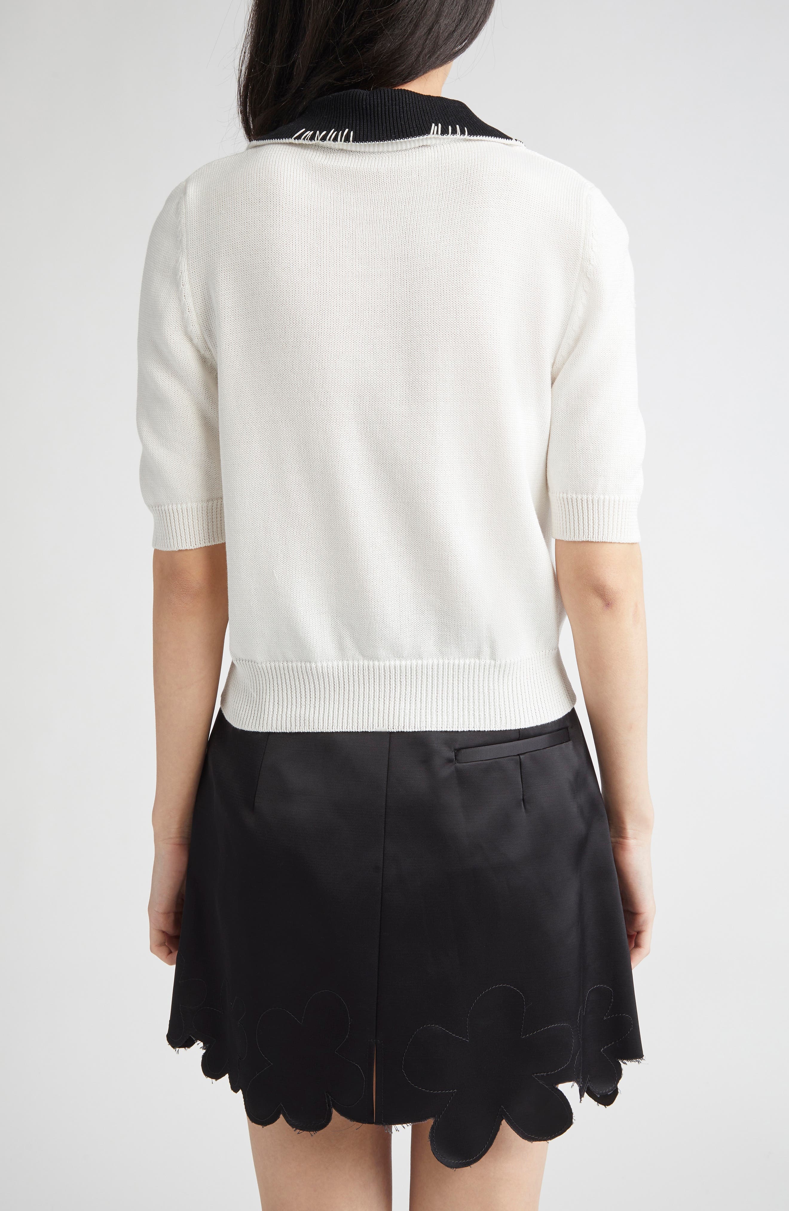Marni Embroidered Logo Polo in Natural White at Nordstrom - 3