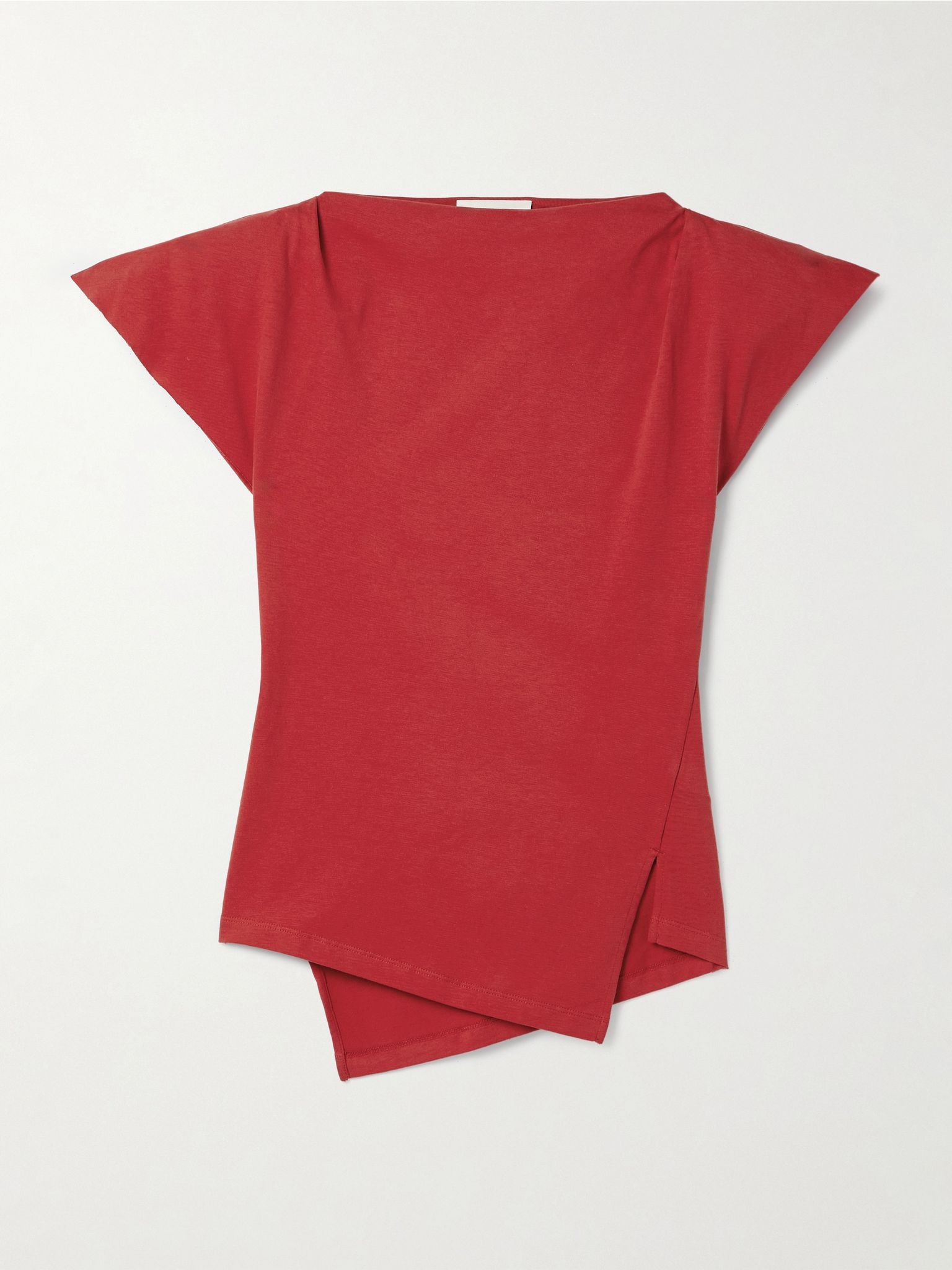 Sebani asymmetric cotton-jersey T-shirt Red - 1