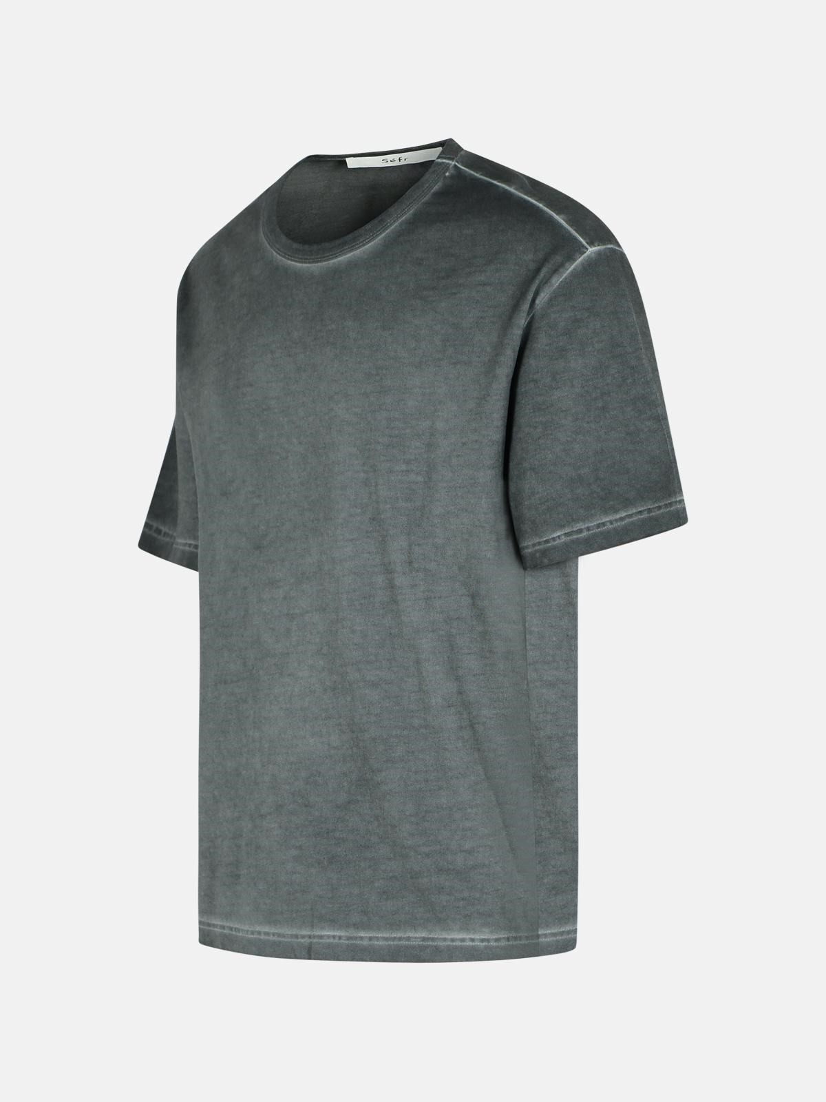 'MAURO' GREY COTTON T-SHIRT - 2